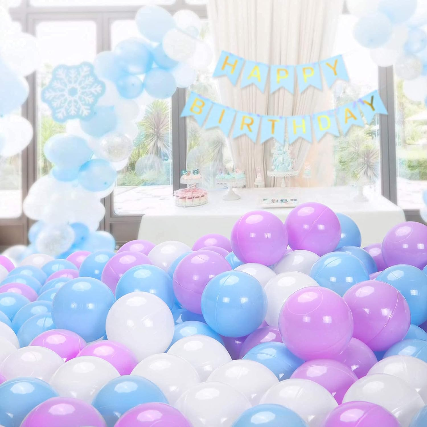 STARBOLO Star Ball Pit Balls for Toddlers -100Pcs Star Phthalate Free BPA Free Non-Toxic Crush Proof Play Balls Play Tent Pool Playhouse Playpen Party Decoration.