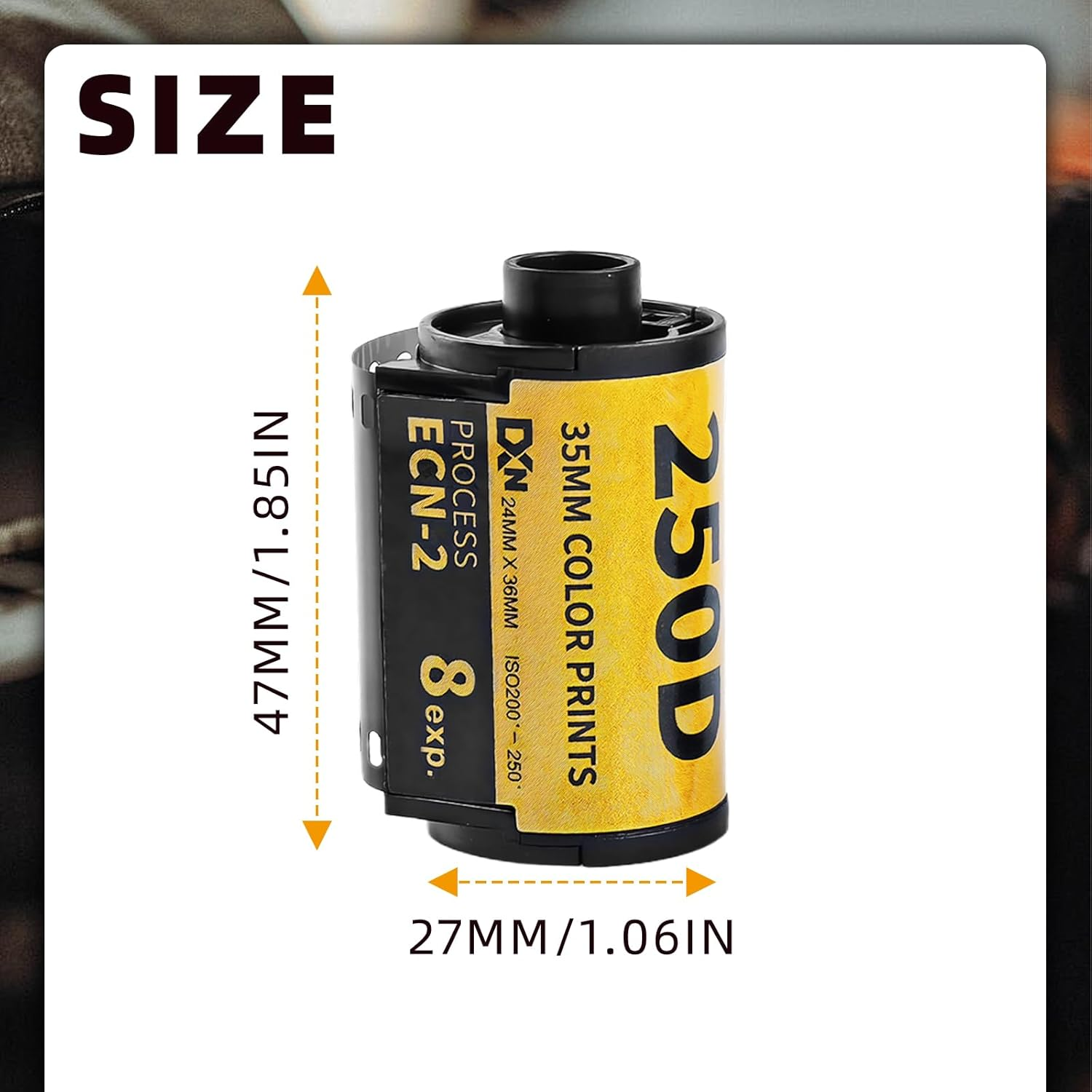 Color Print Film, 35Mm ECN 2 Process Colour Print Camera Film Roll 250D Color Negative Films for 135 Camera Photo Accessories (8 Sheet) image number 2