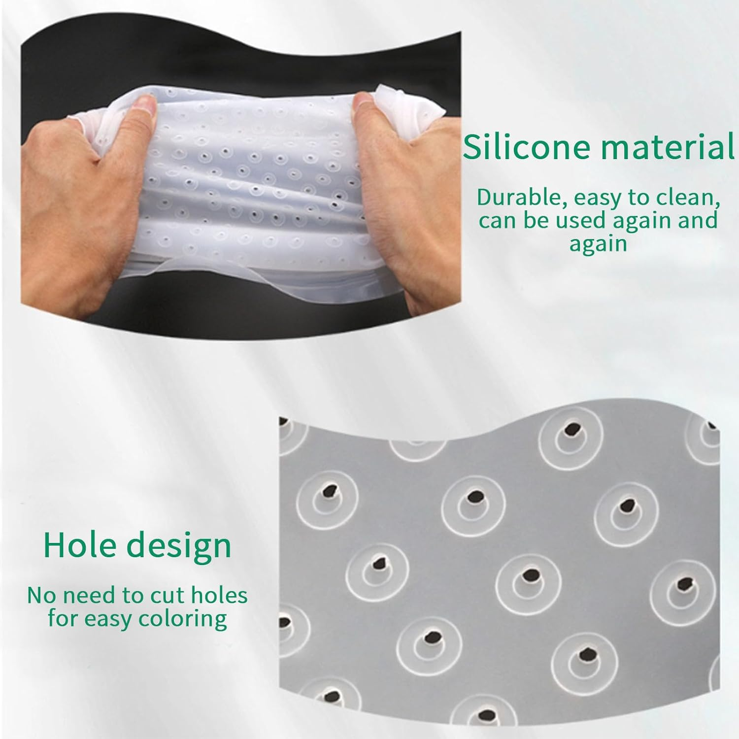 DBAILY Highlight Cap, 12 Pieces Hair Dye Set, Highlight Hood with Already Punched Holes, Reusable Strands Hood with Brush Comb, Hair Dye Bowl, Colouring Brush, Ear Cover, Hair Clips image number 6