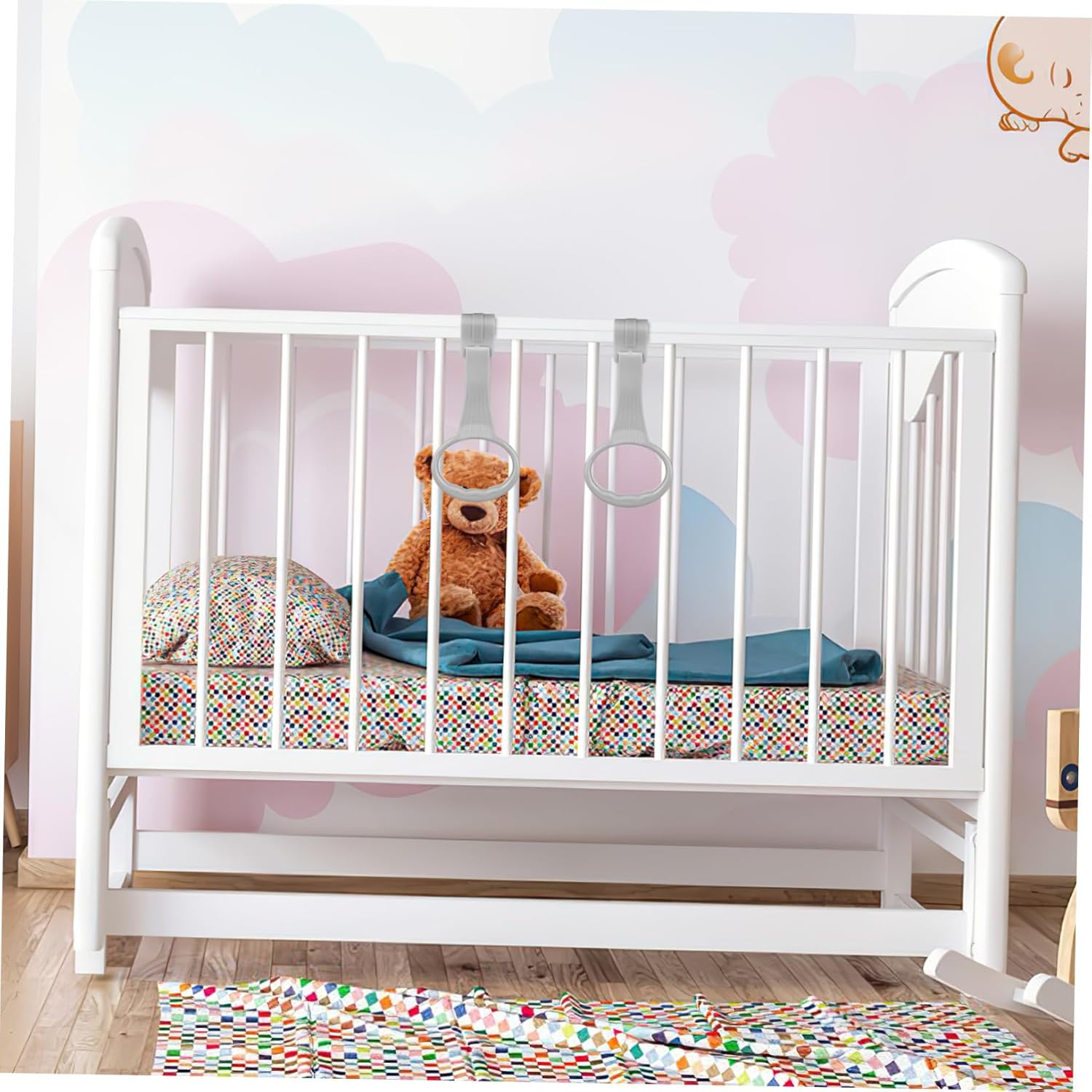 JOINPAYA 1Pair Portable Stand up Boy Girl Pull up Exercise Assistant for Walking Lightweight Travel-Friendly Boy Girl Support Safe Grasping Bar for Crib Use Bright Colors for Engaging Play image number 6