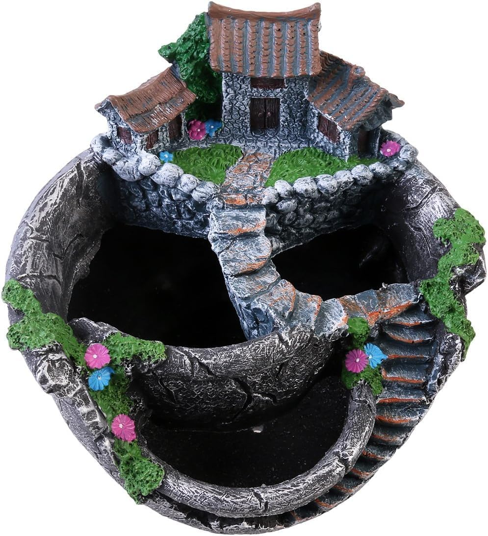 Planter Flower Plant Pots Fairy Garden Pot with Sweet House Resin Miniature Creative Succulent Plants Pot Mini Garden Decoration Bonsai Decor Accessories image number 4