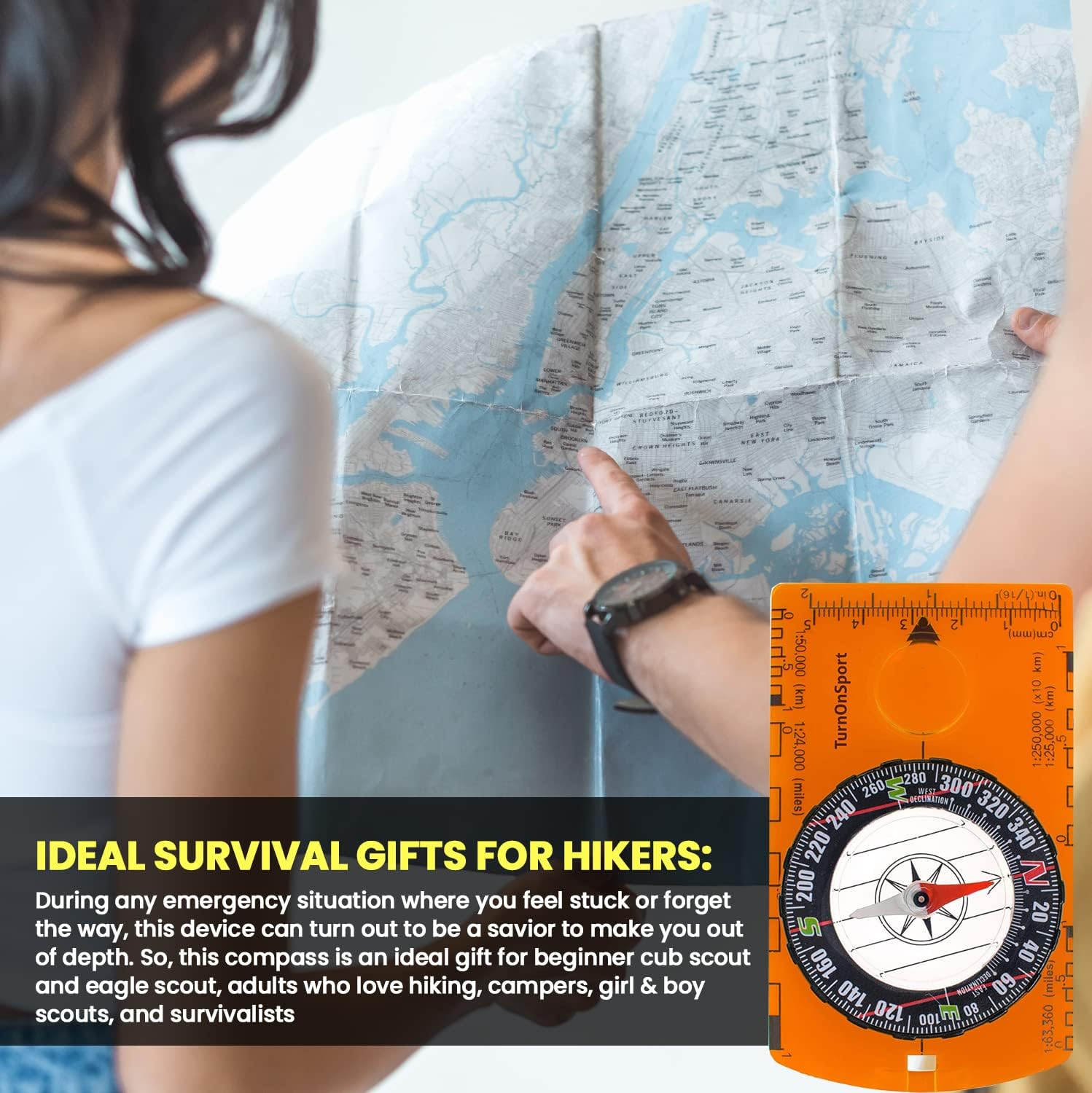 Orienteering Compass - Hiking Backpacking Compass - Advanced Scout Compass for Camping and Navigation - Boy Scout Compass Kids - Professional Field Compass Map Reading - Best Survival Gifts image number 6