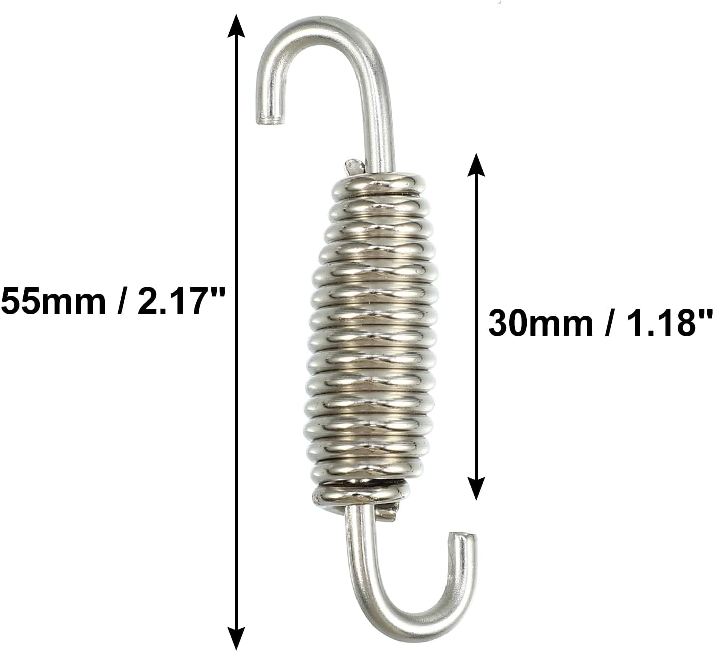 X AUTOHAUX 8 Set 55Mm 2.17" Motorcycle Exhaust Pipe Spring with U Shape Hooks Stainless Steel Silver Tone image number 3