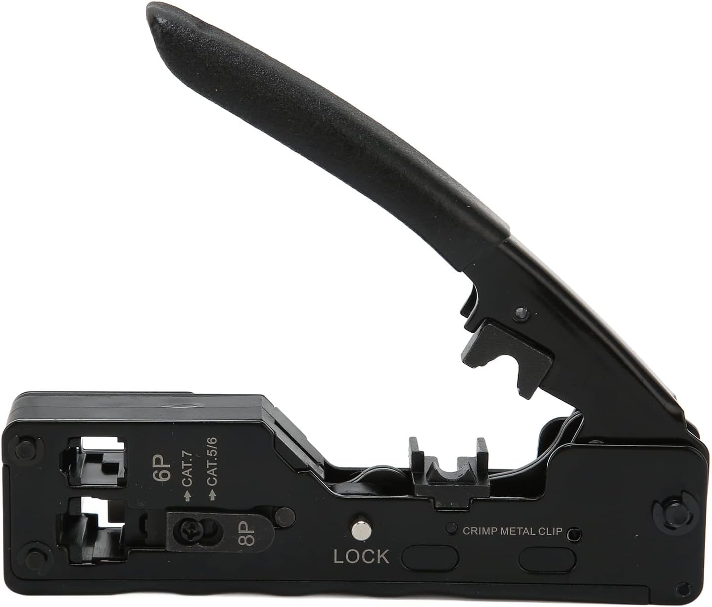 RJ45 Crimp Tool, High Carbon Steel Skid Handle Cable Crimping Tool Adjustable Crimping Mode for Cat5E image number 3