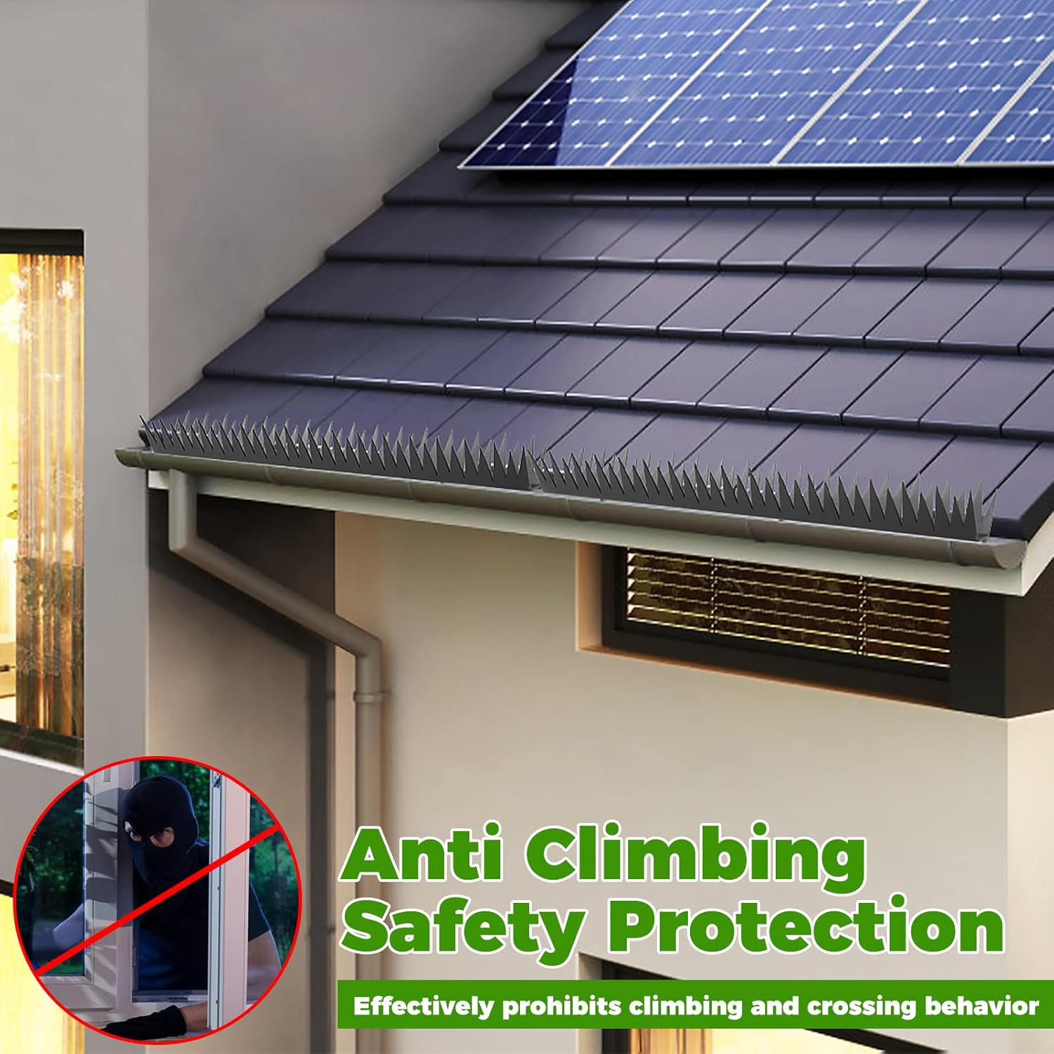 6Pcs Fence Spikes Metal Climb Security Spikes Heavy Duty Outdoor Walls Intruder Device Easy to Install for Fence Roofs Wall Home(Black) image number 4