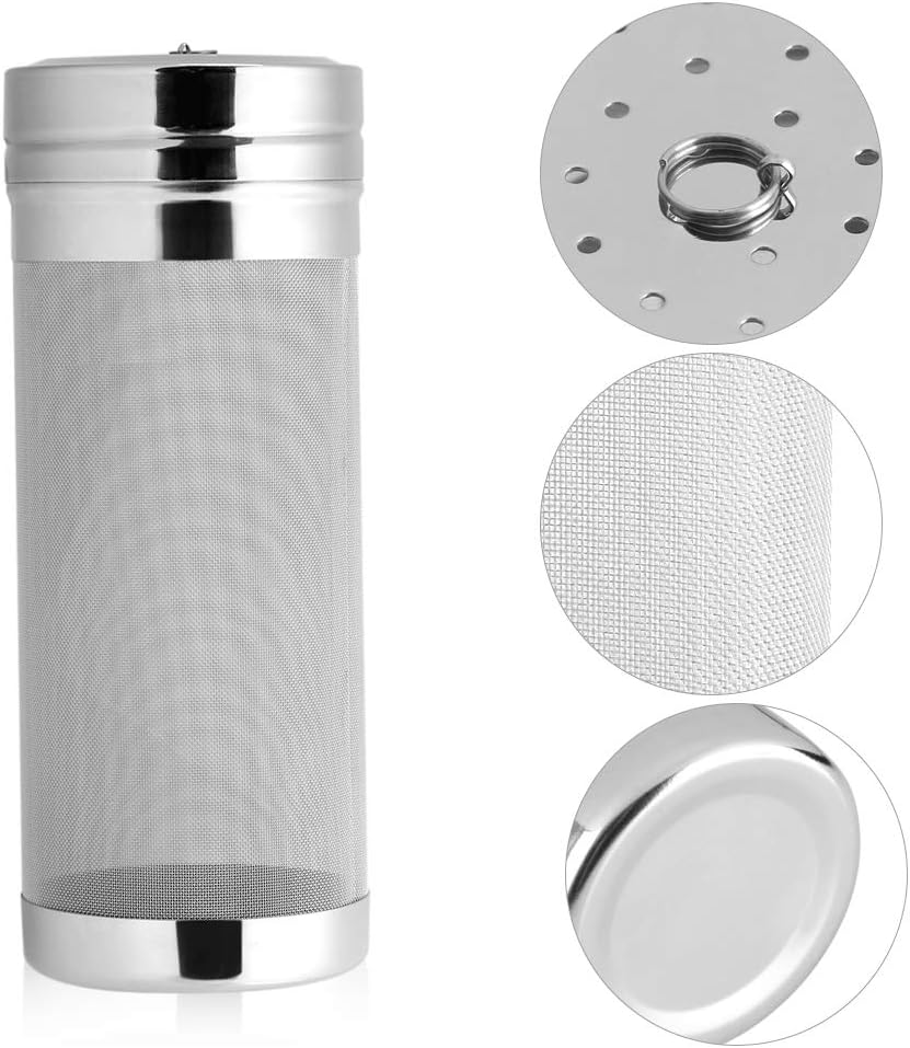 Stainless Steel Mesh Beer Filter, 300 Micron Homebrew Hops Tea Kettle Brew Filter Reusable Beer Dry Hopper Filter for Milk Cold Brew Wine Coffee Grain 2.75 X 7.08Inch image number 1