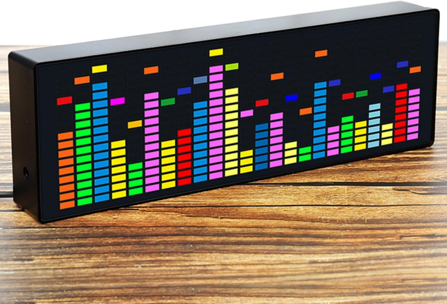 Colorful LED Music Spectrum Display, Audio Spectrum Analyzer, Rhythm Light Level Voice Sensor Clock, RGB Music Sound Meter Display for Musicians, 12 Dynamic & 7 Color Effects image number 5