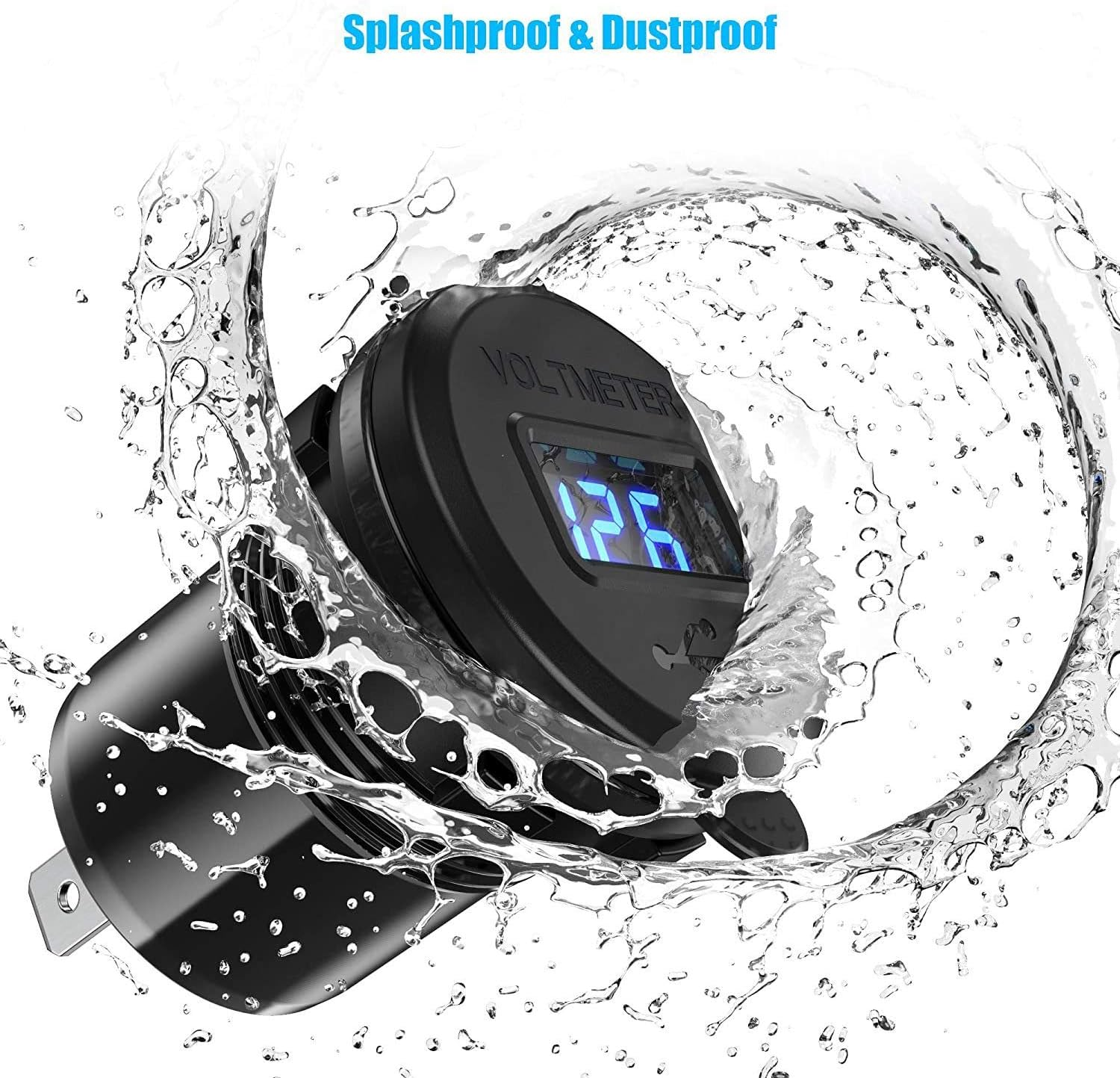 Quick Charge 3.0 Dual USB Car Charger with Voltmeter & On/Off Switch,36W 12V USB Outlet Fast Charger for Car Boat Marine image number 4