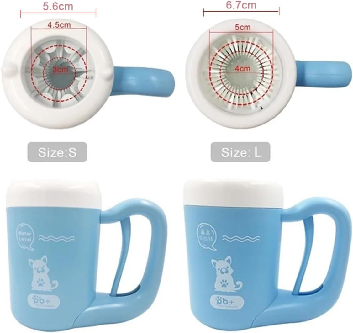 AIMALL 1 Pet Foot Washing Cup Dog Paw Cleaner with 360&deg; Silicone Brush for Cats and Dogs Two 3.58X5.43 Inches image number 4