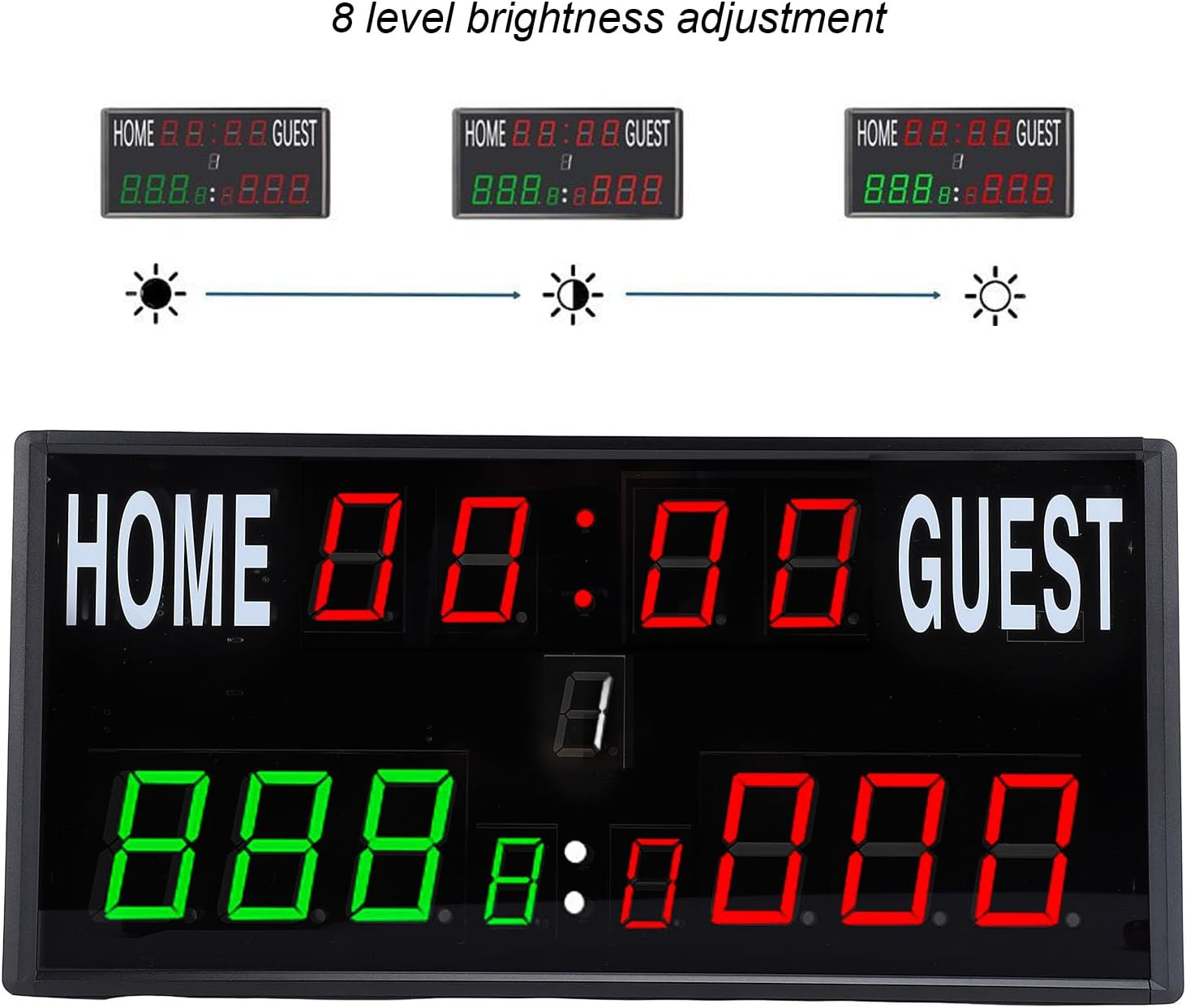 LED Portable Digital Scoreboard, Portable Digital Scoreboard with Countdown Match Time Battery Powered Scoreboard for Volleyball/Tennis/Basketball/Football image number 2