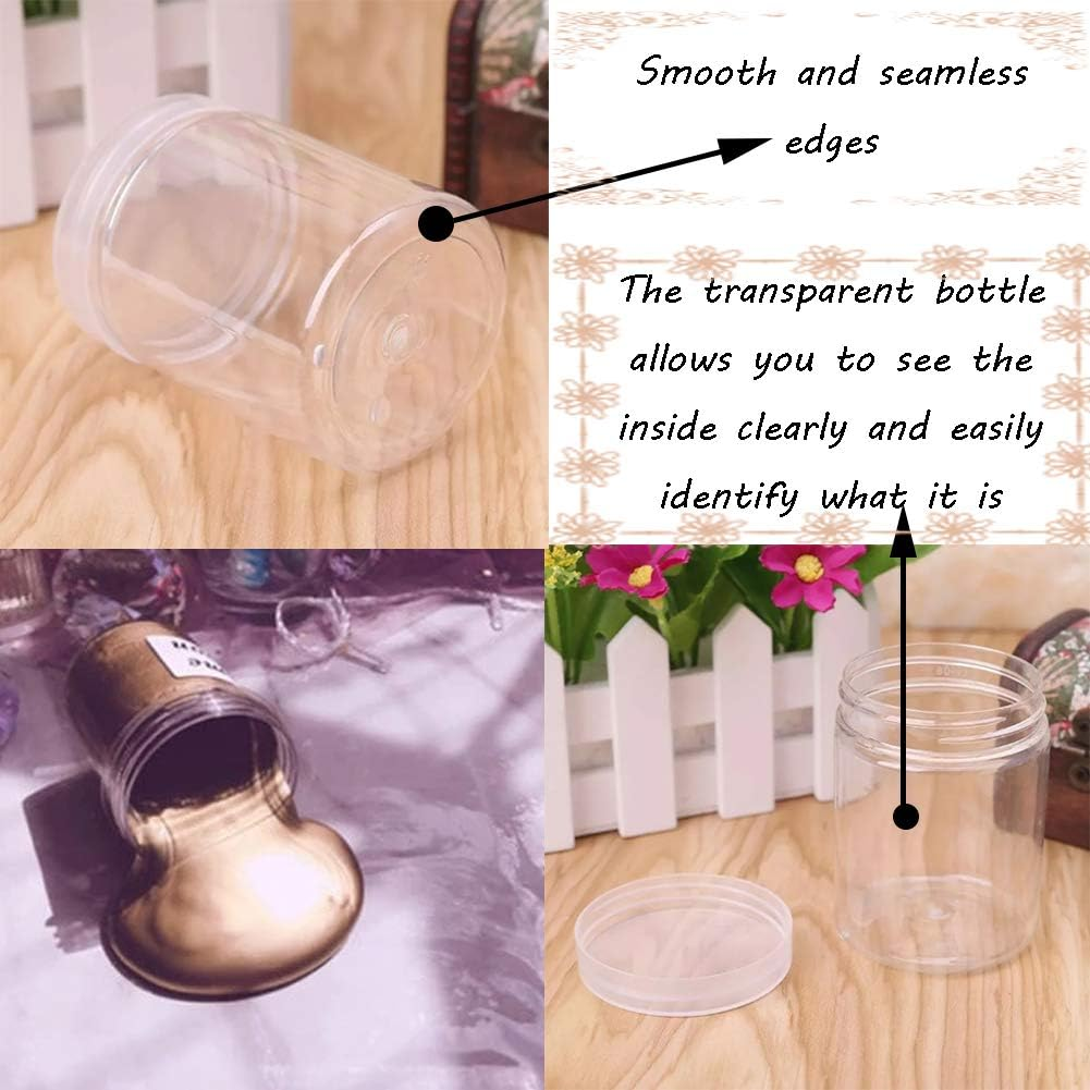 20 Pack 4Oz Empty Clear Slime Containers,Round Plastic Cosmetic Jars with Lids,Transparent Storage Containers for Cosmetics,Lotions,Butters,Slime Making and Food Storage image number 2