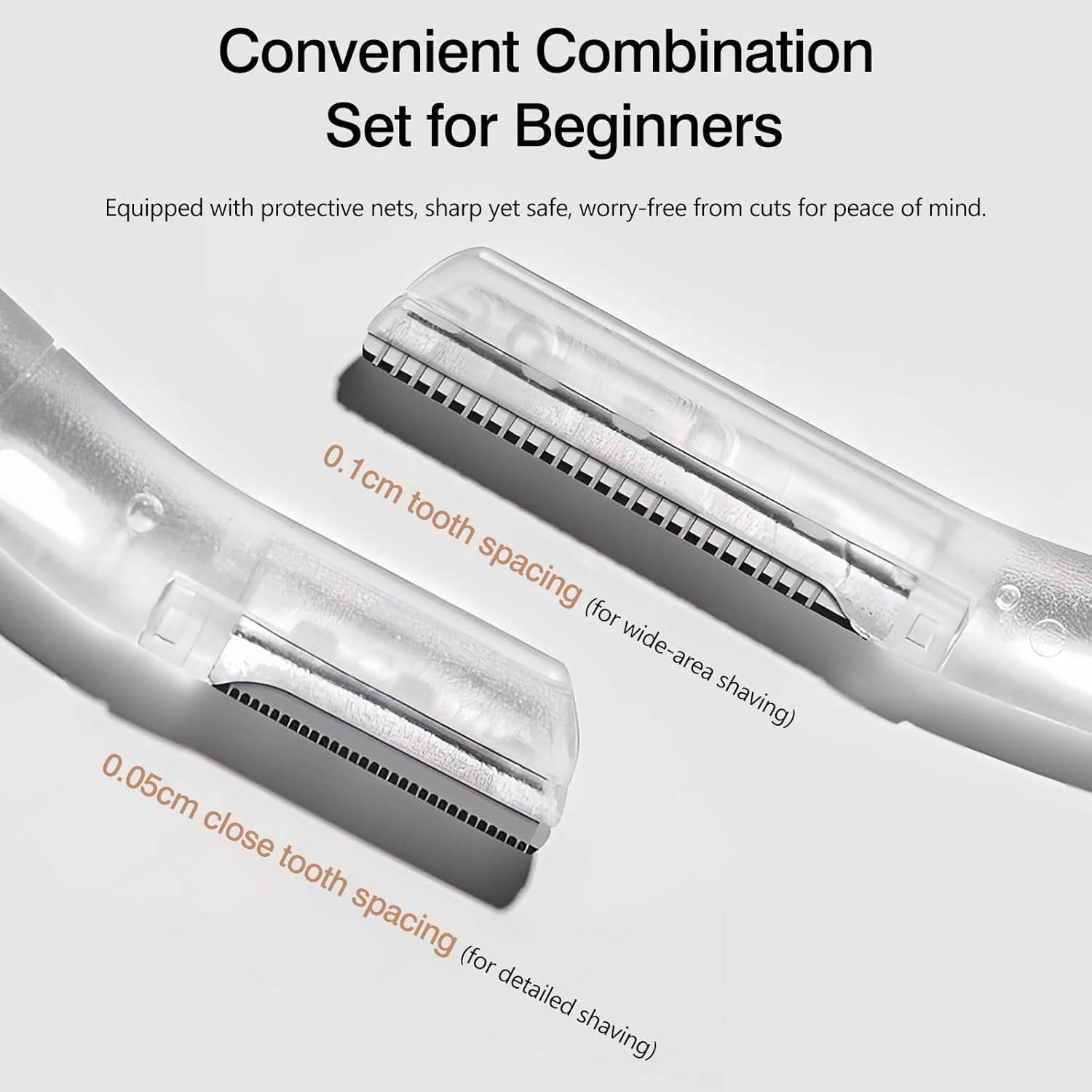 Kootinn 10-Pack Professional Dermaplaning Razor for Women: Peach Fuzz, Facial & Eyebrow Hair Removal, Transparent image number 3