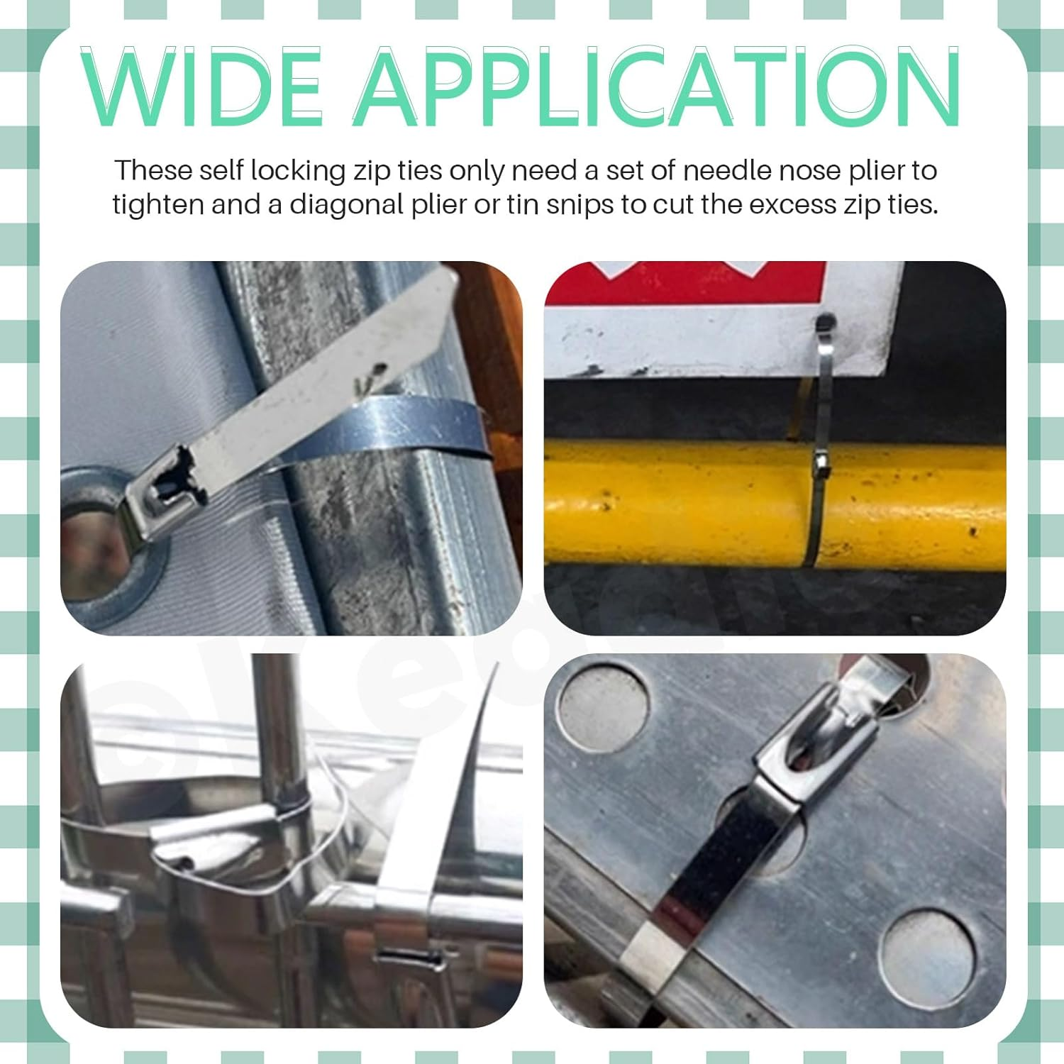 Keadic Stainless Steel Cable Tie Gun Kit with 150PCS Ties,Metal Tie Wrap Gun Kit,Fastening & Cutting Tool,Wire Cutter,Safety Gloves for Chain Link Fence, Dog Fence, Chicken Wire & Outdoor Fencing image number 6