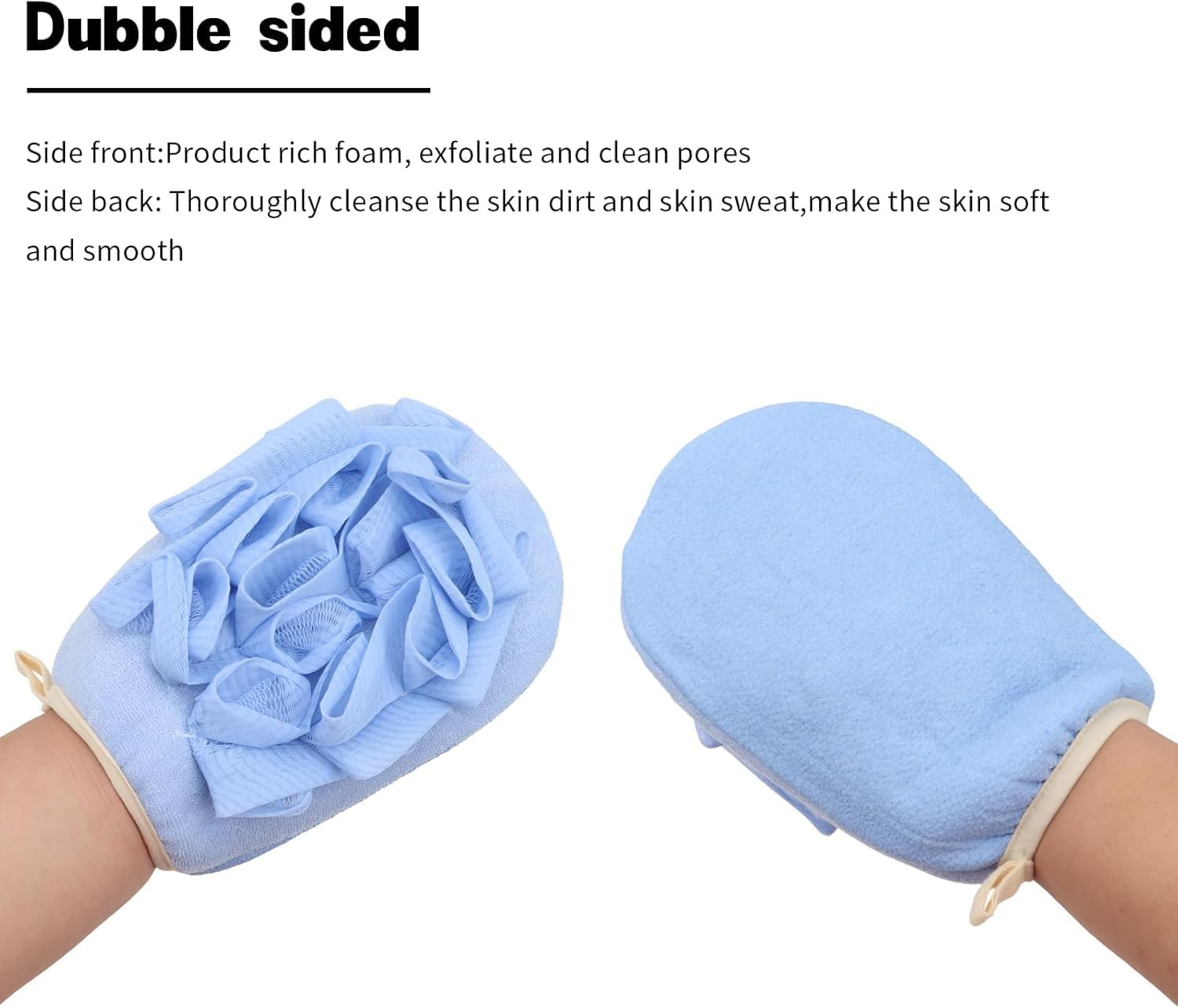 Exfoliating Glove Bath Loofah Body Sponge Brushes Loofah Bath Shower Glove with Flower Bath Ball Bath Shower Loofah Sponge for Women and Men 3 Pack image number 4