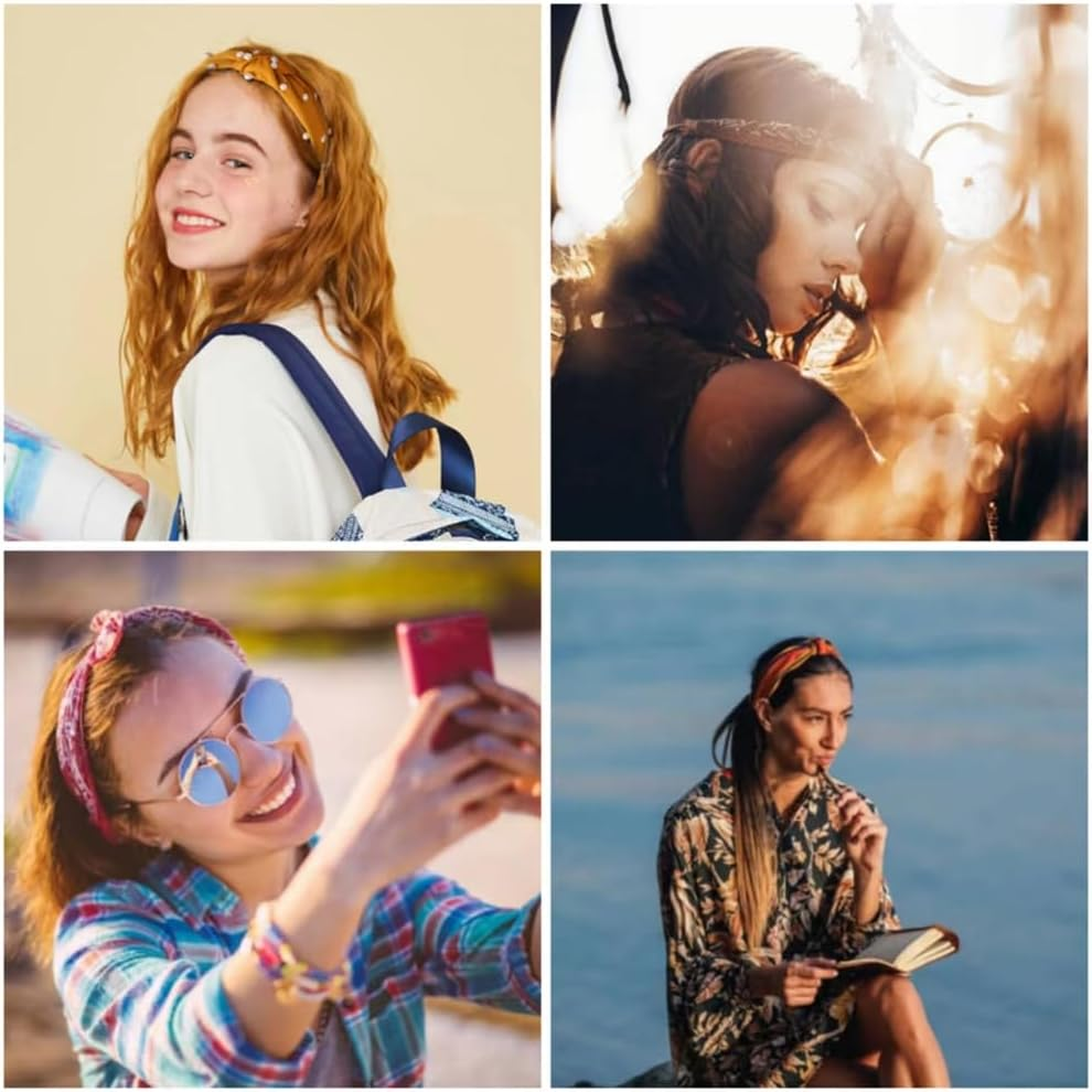 3Pcs Wide Headband French Bow Knot Hair Hoop Fabric Non-Slip Headwear Elastic Twist Hair Accessories Alice Hair Bands for Women&hellip; image number 6