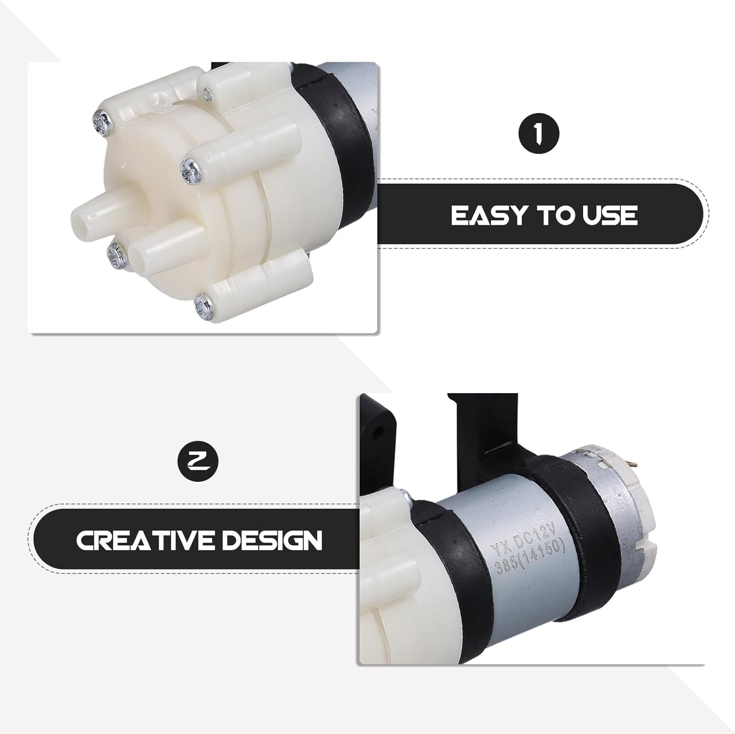 INOOMP 2Pcs Mini Fish Tank Water Pump - 6-12V Micro Diaphragm Pump for Aquarium Quiet Portable Water Circulator for Household Office Fish Tanks