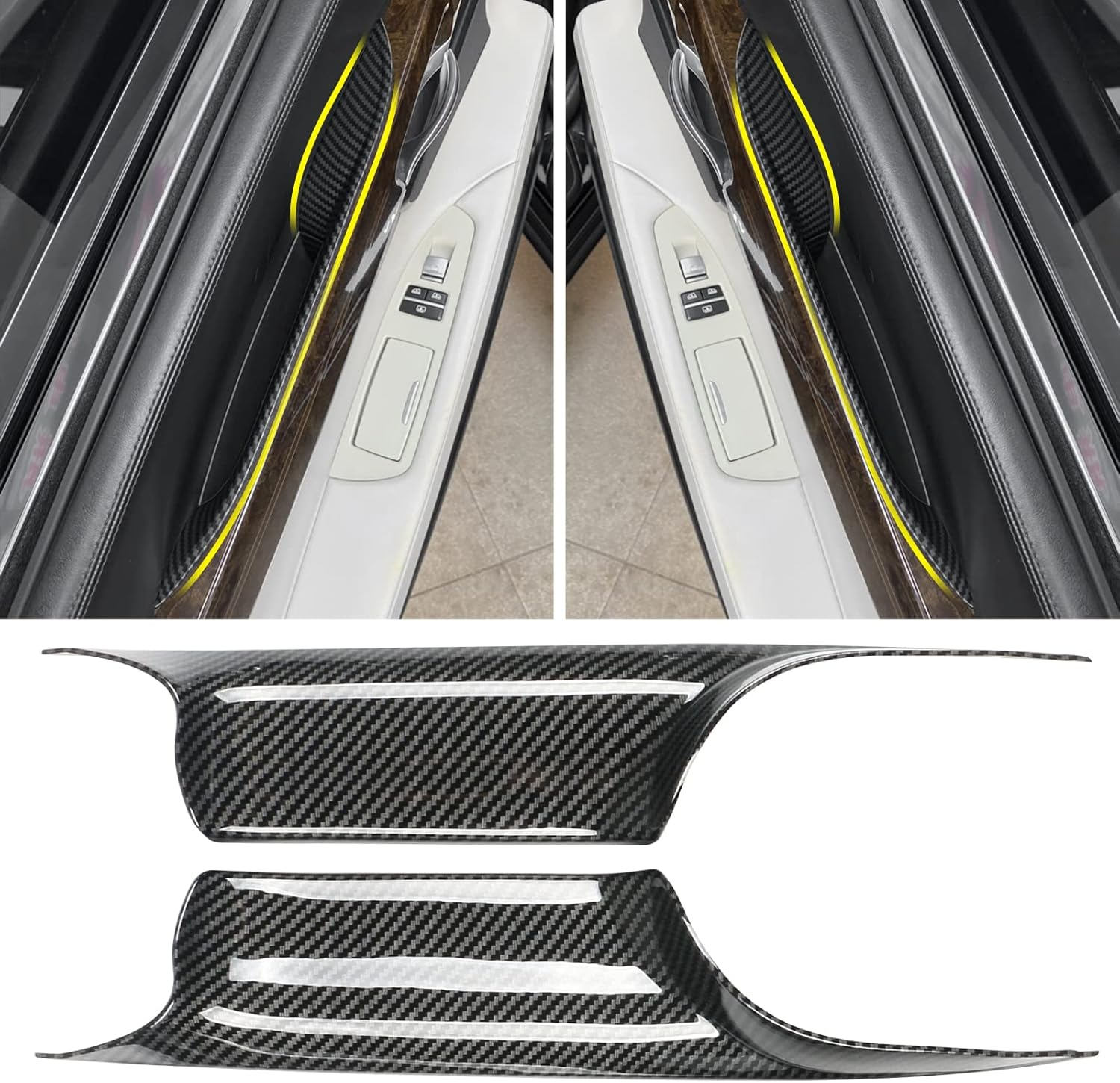 For BMW 7 Series Door Pull Handle Coversjaronx Left Front and Right Front Door Handle Carrier Trim Cover Kit (Fits:Bmw 7 Series F01/F02 2008-2014)