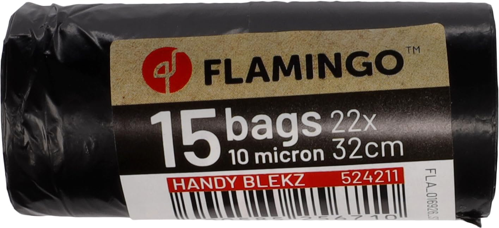 Flamingo Blekz Black Poop Bags with Handle - Strong and Durable, Pack of 15, Practical and Easy to Use
