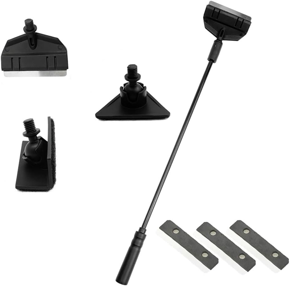 3 in 1 Aquarium Cleaning Tools Aquarium Tank Clean Set Fish Net Gravel Rake Algae Scraper Fork Sponge Brush Glass Cleaner, Multi-Use Fish Tank Cleaning Tools Kit, Aquarium Clean Set image number 1
