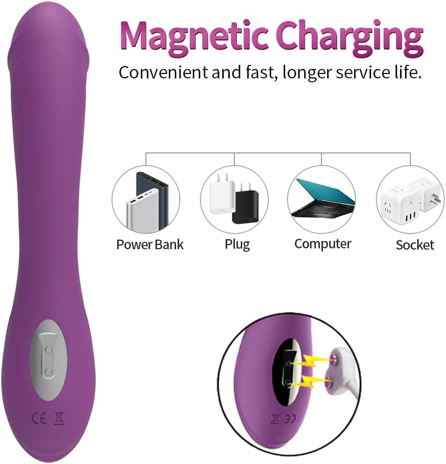 SIDED Massager Handheld Rabbit Vibrator Women'S Toys Buttfly Toy Rechargeable Pleasure Toy for Couple, 10 Vibration Frequency Useful and Fantasy Electric Portable Massager Gifts (Purple Tongue) image number 2