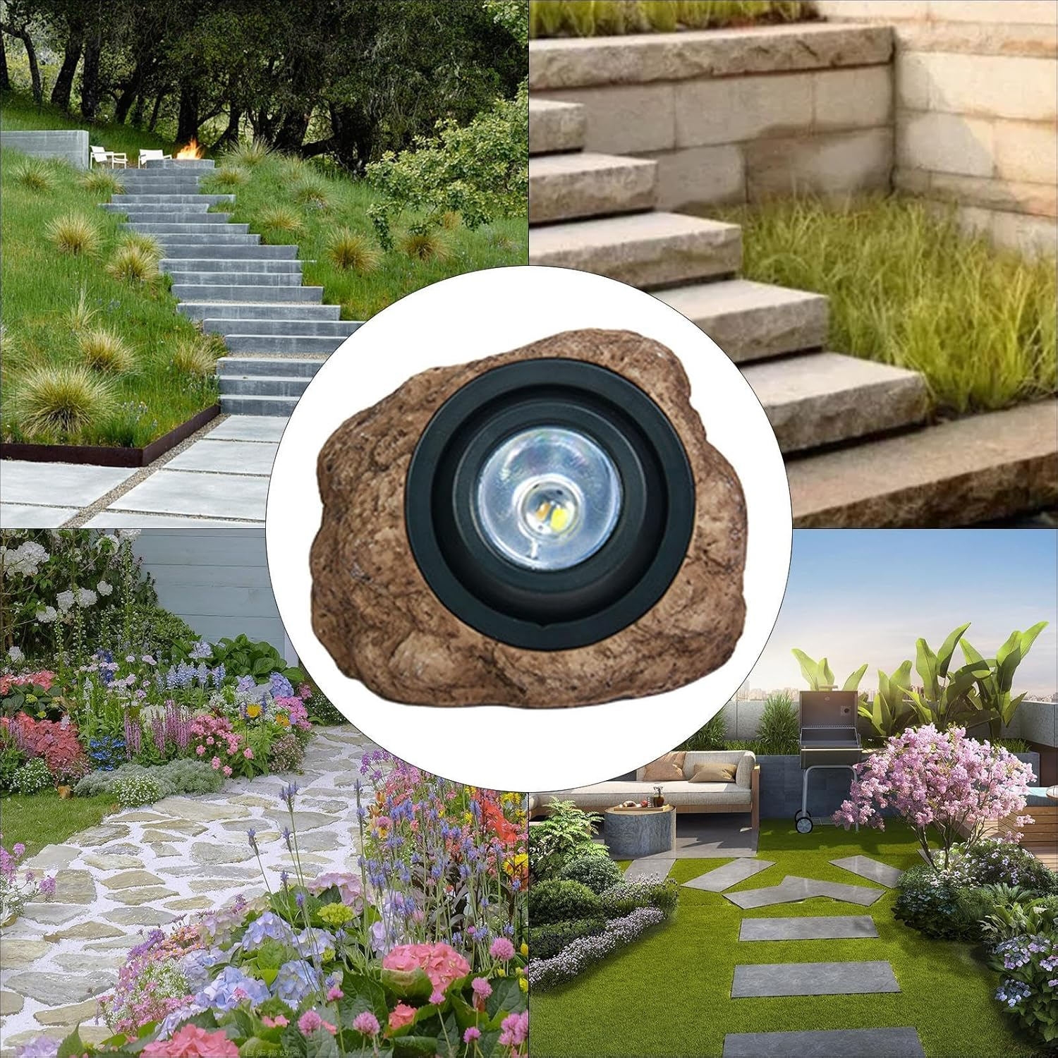 Solar Spotlight Outdoor Rock - Outdoor Solar Spot Garden Lights - Garden Decoration, Waterproof Solar Landscape Lighting for Yard Lawn Patio Pathway