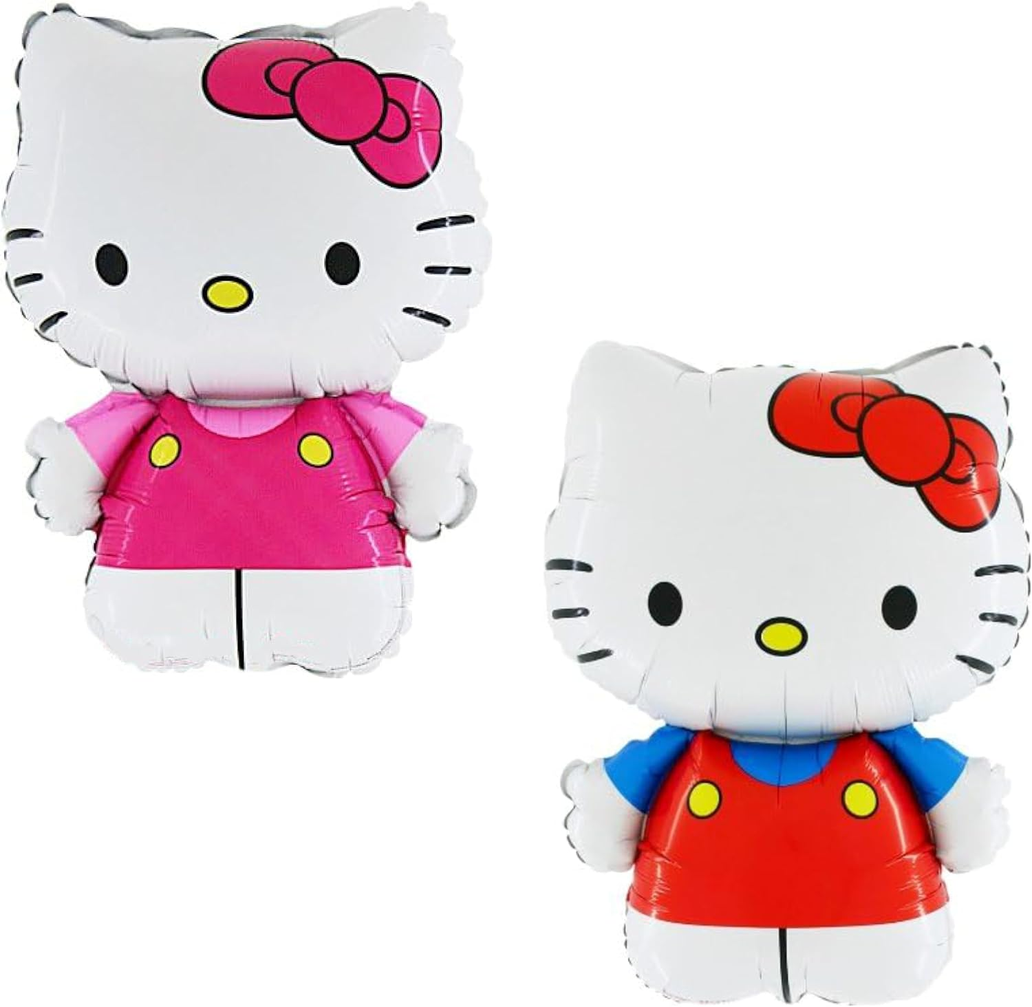 Toyland&reg; Hello Kitty Foil Balloon Pack - 1 X 75Cm (30") Character in Pink & 1 X 75Cm (30") Character in Red and Blue - Kids Party Decorations