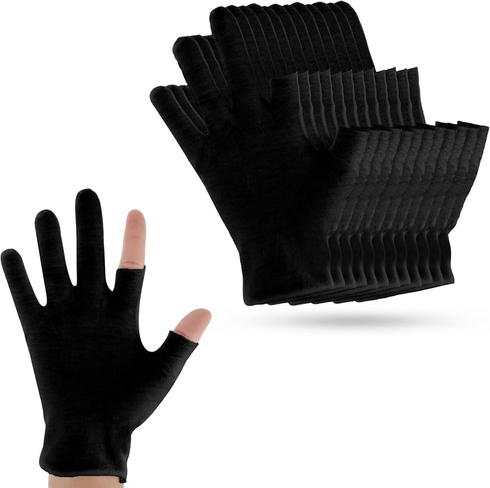 6 Pairs Moisturizing Cotton Gloves Touchscreen Overnight Sleeping Gloves Lightweight Nighttime Lotion Gloves for Bedtime Dry Hand Therapy Sensitive Irritated Skin SPA image number 1