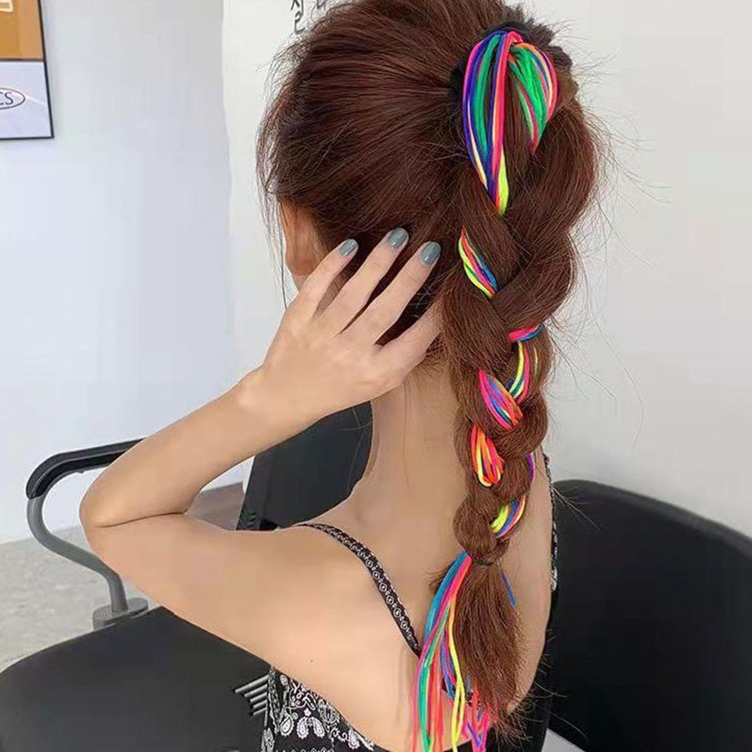 62 Braided Ropes Made of Thick and Thin Hair, Braided Headbands for Girls Hair, Ponytail Hair Ropes, Decorative Hair Ropes for Girls Hair image number 2