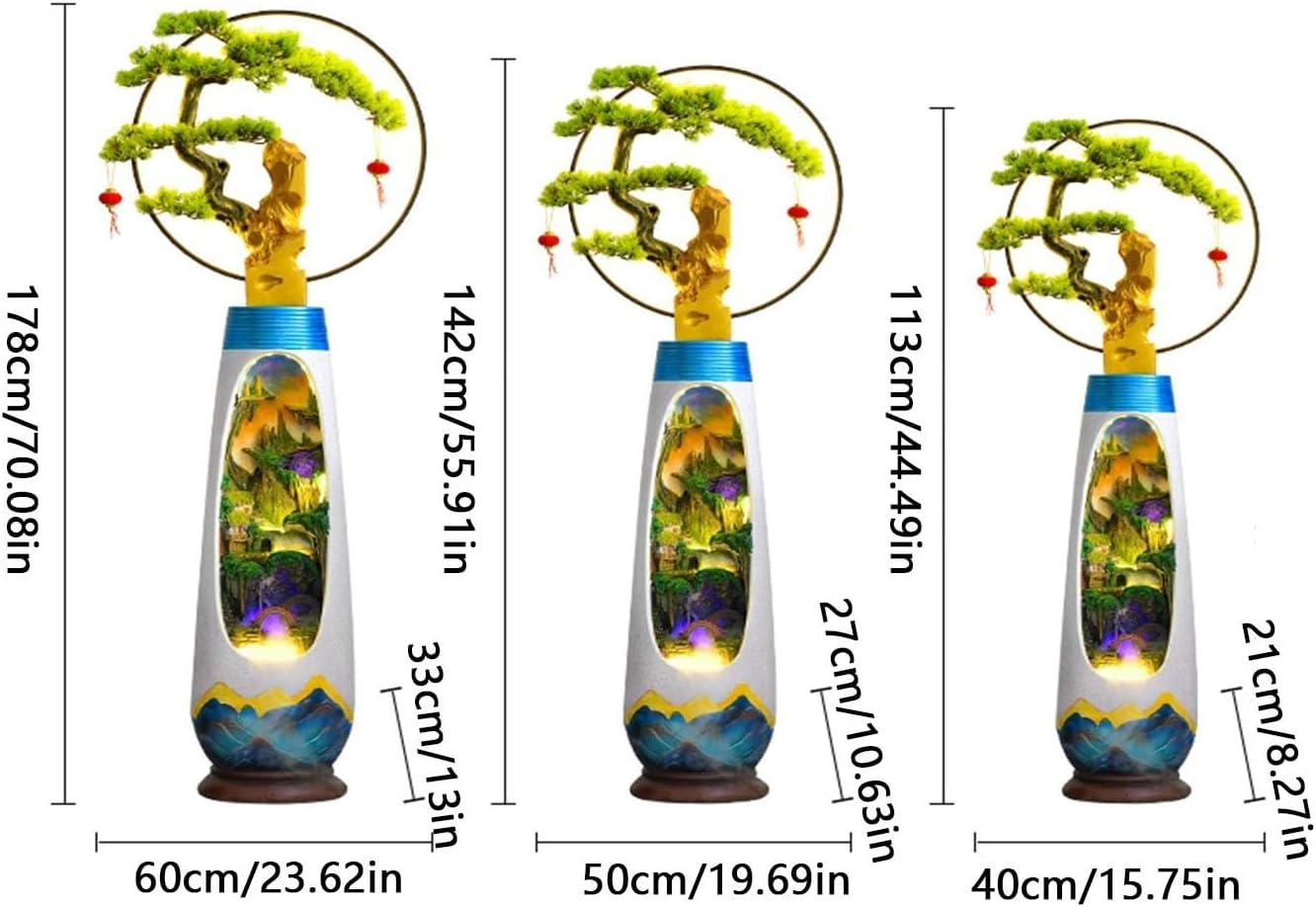 Outdoor Fountain Ase Shape Floor Standing Fountain with LED Light and Humidifier, Balcony Patio Garden Decoration, Housewarming or Opening Gifts(Medium) image number 6