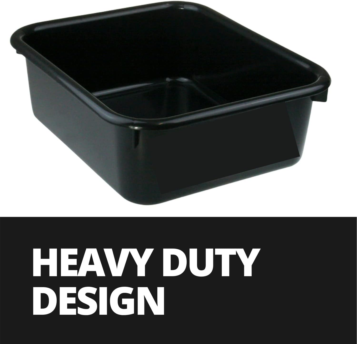 10 X HEAVY DUTY PLASTIC STORAGE TUBS 10L BLACK Bin Containers Tub Crate Box Pan image number 3