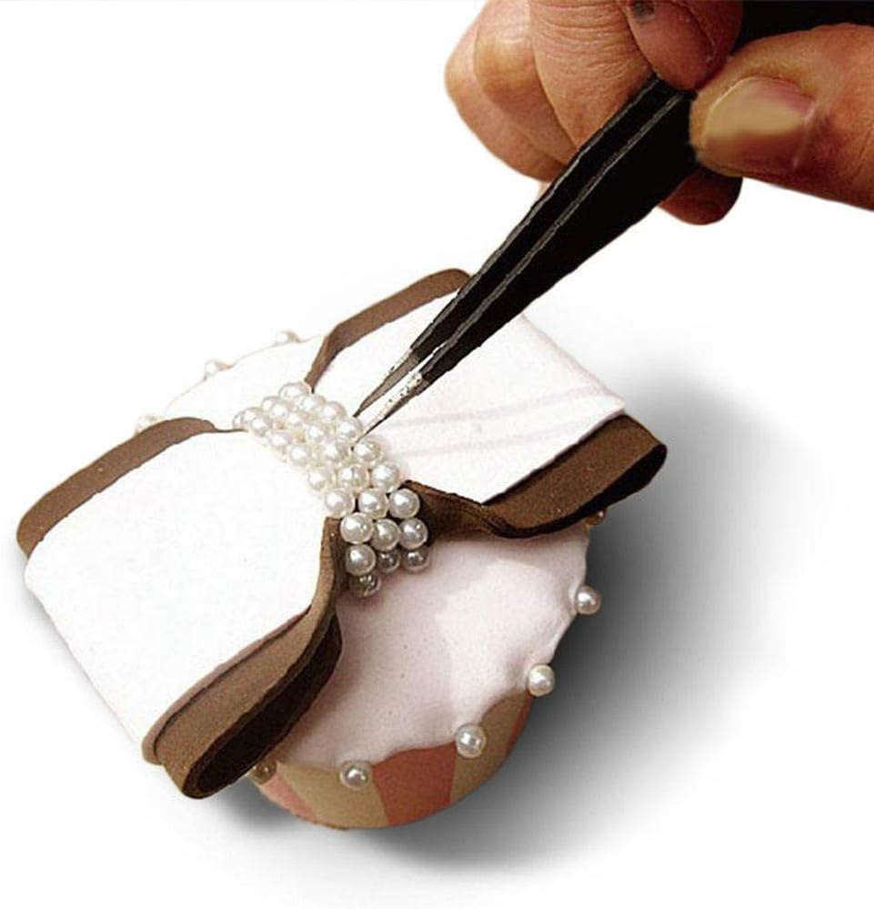 COMIART 2Pcs / Set Muti-Funtion Anti-Static Elbow and Straight Stainless Steel Tweezer Cake Plier Sugarcraft Tool for Kicthen Bakeware Decoration image number 4