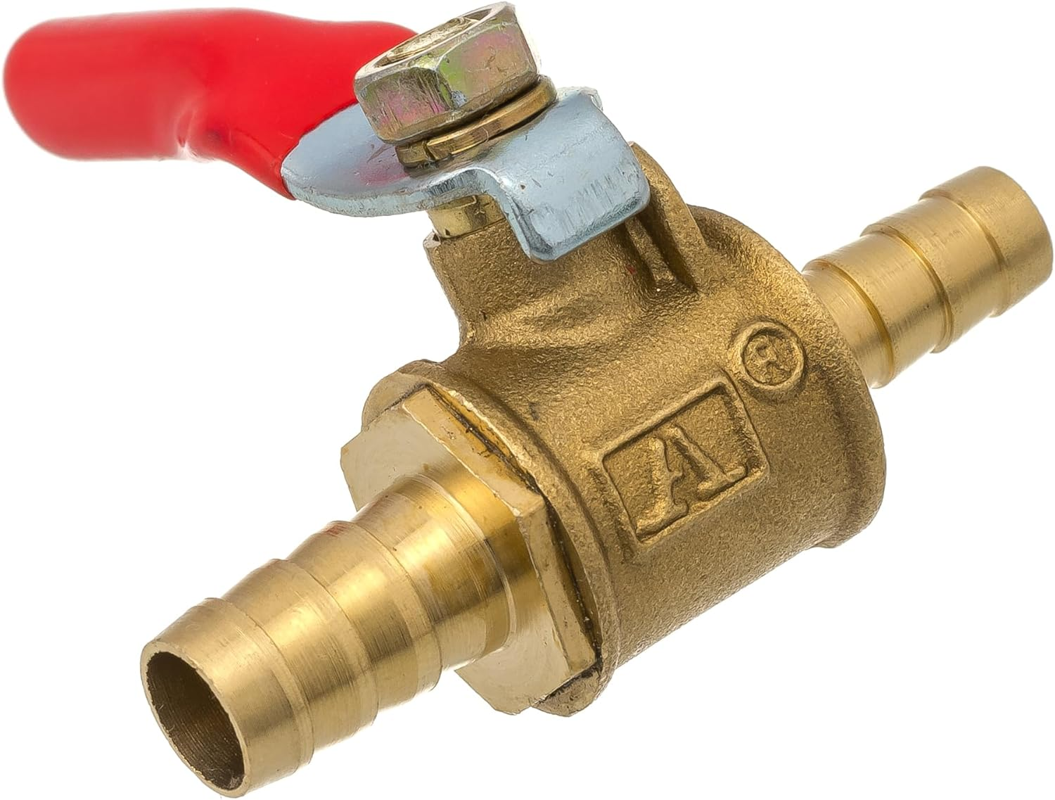 8Mm to 6Mm Barbed Fitting Brass Inline Ball Valve with Lever Handle - Flow Control Durable Shut off Valve for Low Pressure Water Air Gas Fuel Line Tap Irrigation Applications