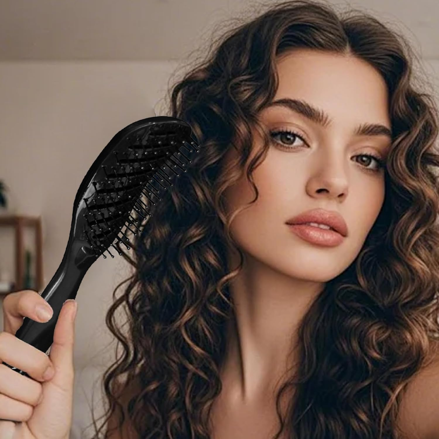 Curved Vented Styling Hair Brush, 2Pcs Curve Vented Brush Faster Blow Drying Brush,Detangling Nylon Bristle Brushes,Detangling Nylon Boar Bristle Brushes Curved Vented Detangle Hair Brush - 2 Pcs image number 5