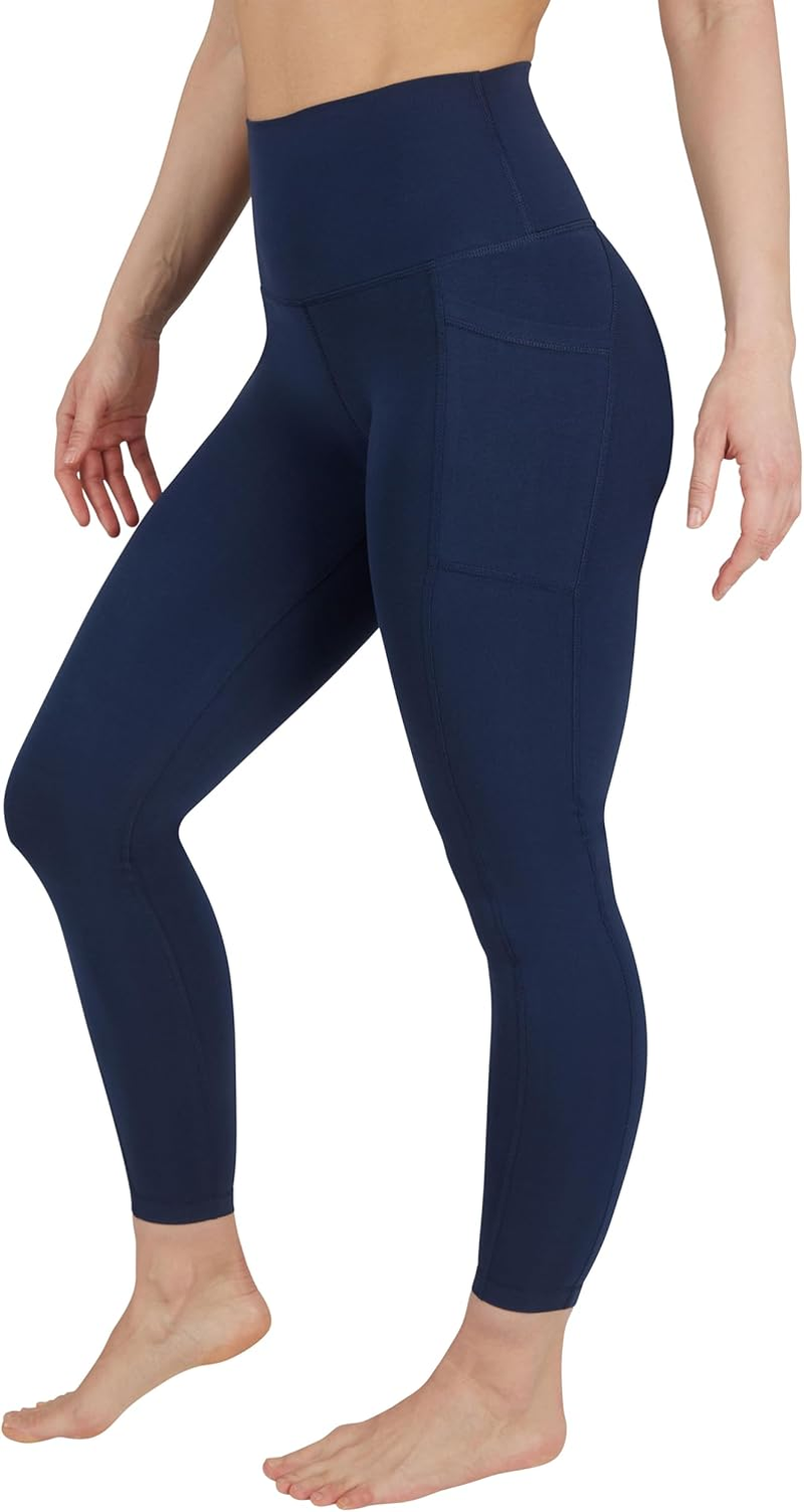 90 Degree by Reflex High Waist Disco Pants - Shiny Hi-Rise Capri Leggings