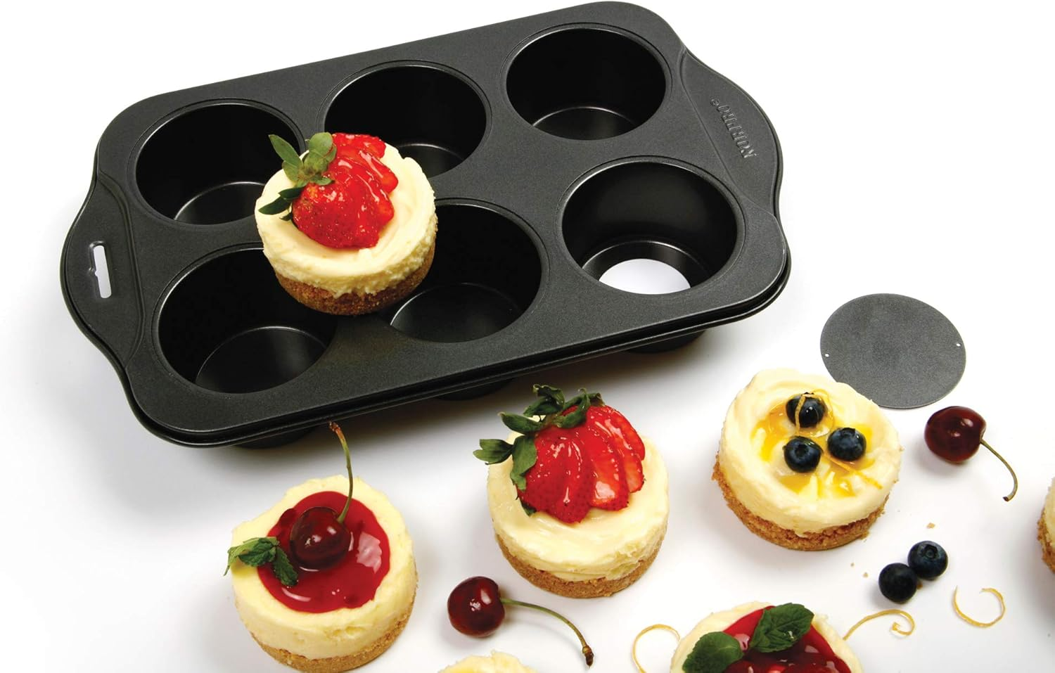 Norpro Nonstick 6 Cup Small Mini Cheesecake Muffin Cupcake Tart Quiche Pan New image number 3