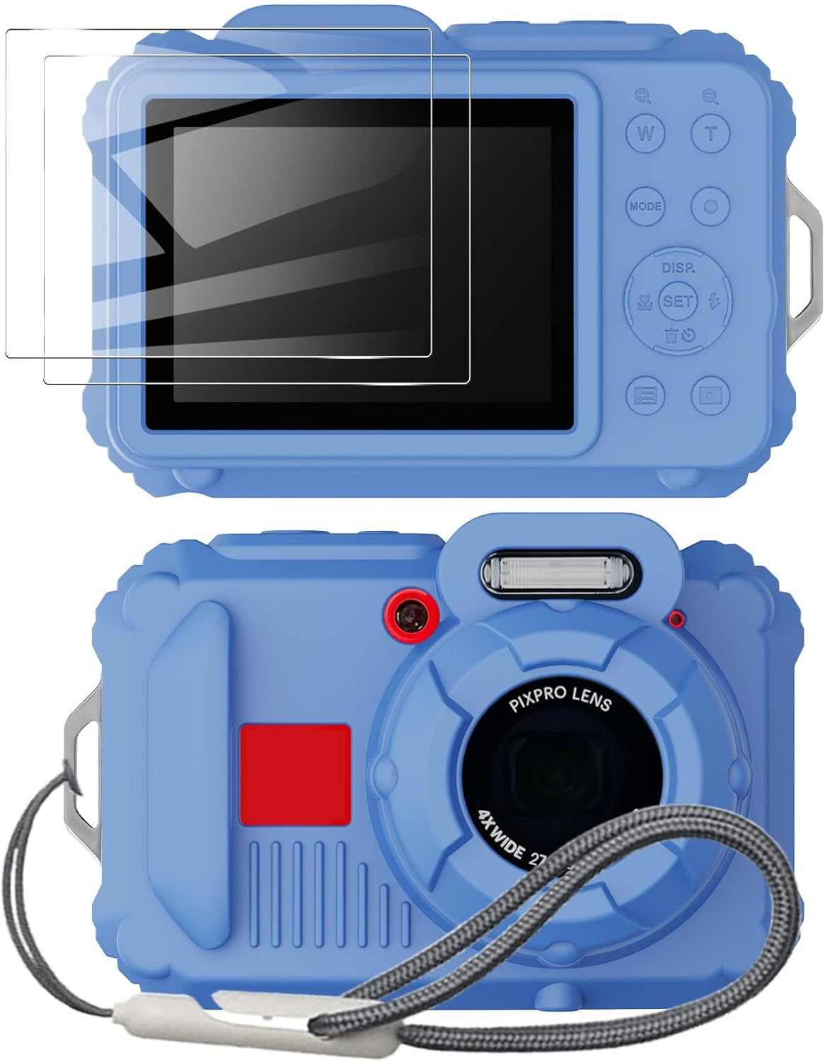 Tedubax Silicone Case for Pixpro Wpz2 Digital Camera with 2PCS Screen Protector and Lanyard - Pink