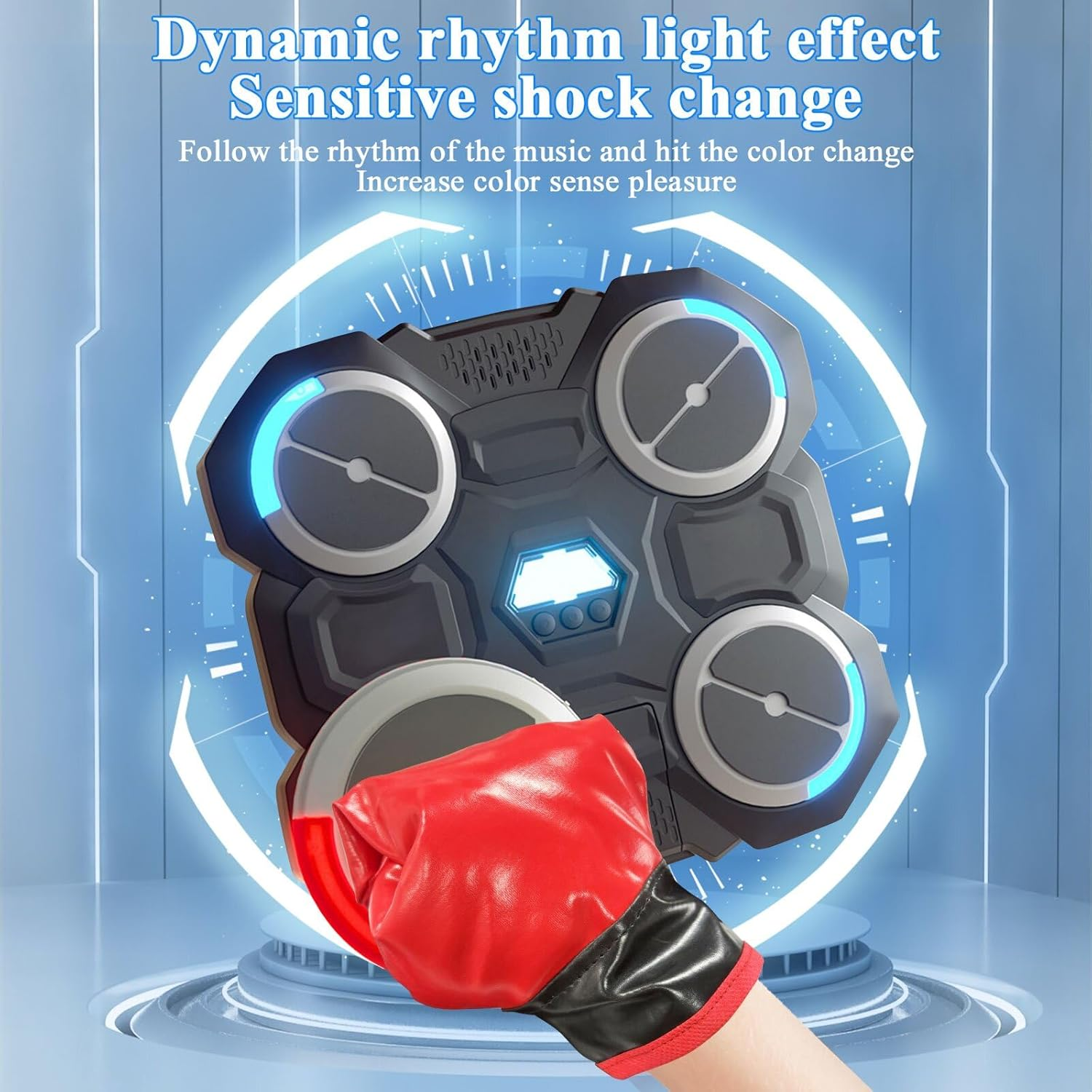 Crspexil Musical Boxing Machine, Wall-Mounted Boxing Machine with Boxing Gloves, Home Fitness Equipment, Dynamic Rhythm Punching Change,Home Decompression Wall Target,Home Training/Gym Equipment. image number 1