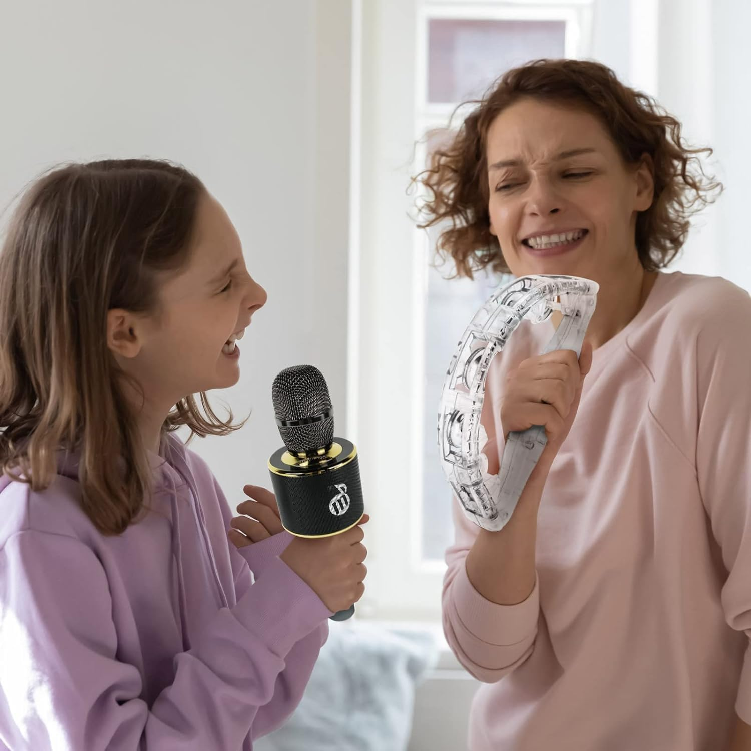 LED Tambourine - Flashing Handheld Percussion Instruments for Adults - Light up Tambourine with Batteries Included image number 3