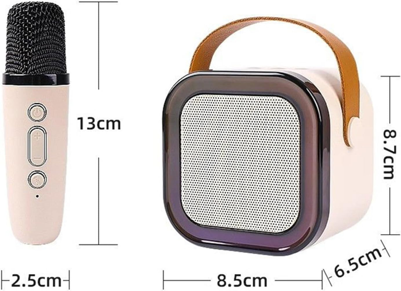 Mini Karaoke Machine for Kids and Adults Portable Bluetooth Speaker with 2 Wireless Microphones Pink Color