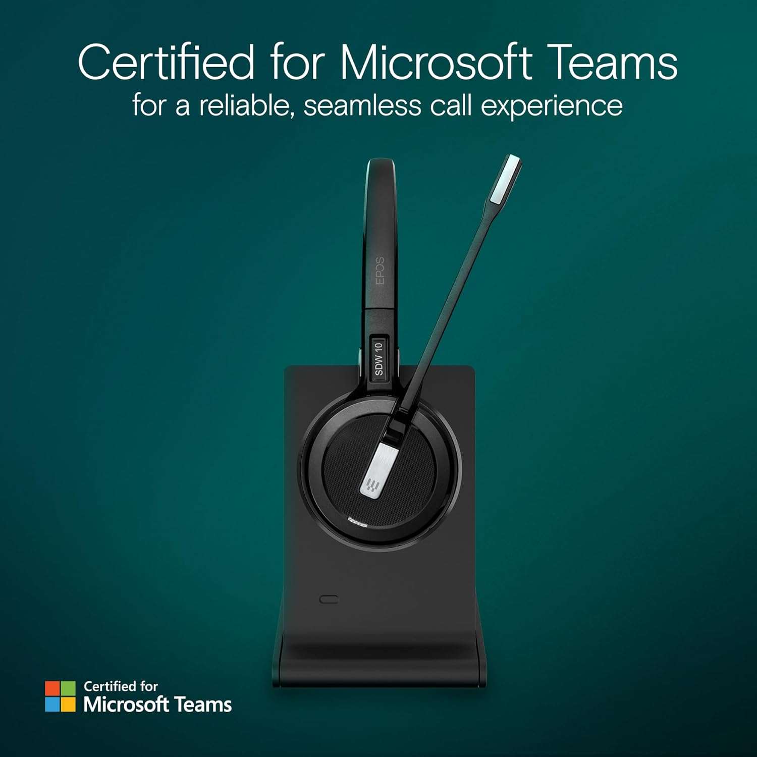 EPOS Impact 5000 Go MS 3-In-1 - Professional DECT Wireless Headset with Noise Cancelling Microphone, Microsoft Teams Certified, 135 M Range, Foldable Charging Station & USB-A Dongle image number 3