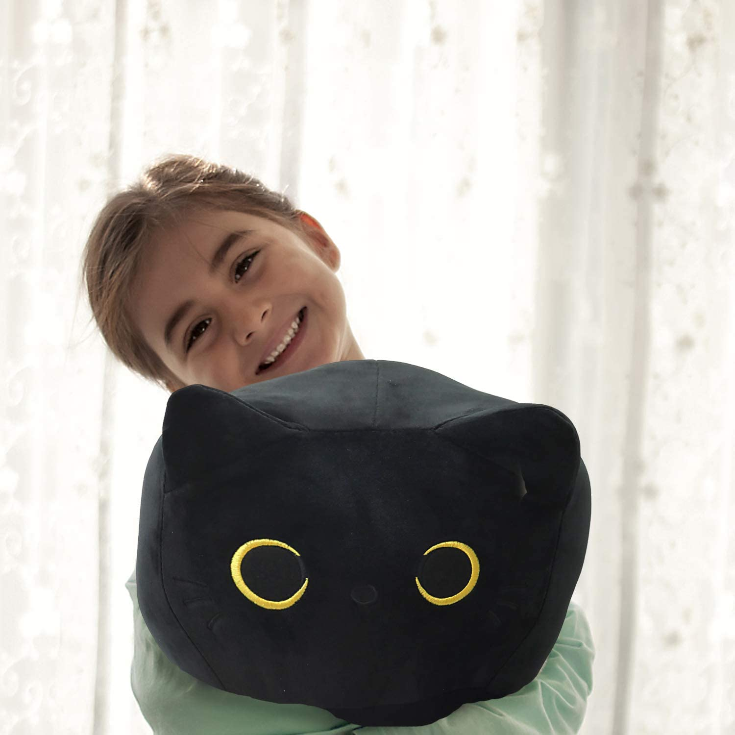 Bettli Very Soft Cute Black Cat Kitten Big Hugging Pillow Plush Stuffed Animal 18Inches image number 3