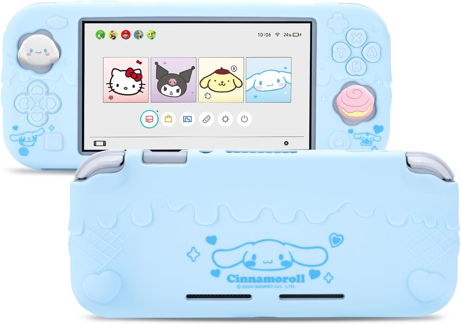 Kuitmor Switch Lite Case,Soft Silicone Protective Case,Anti-Scratch Protective Cover Compatible with Switch Lite 2019 with 2 Thumb Grip Caps - DEG