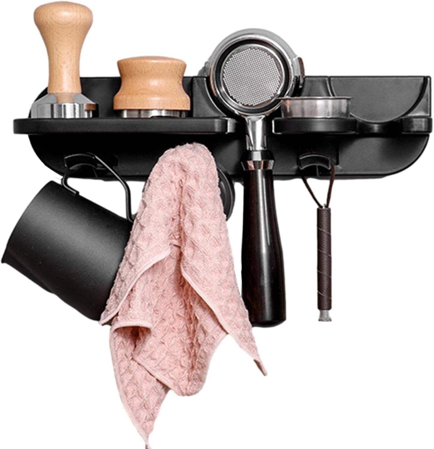 Coffee Tamper Holder - Espresso Tamper Station, Coffee Pressing Station | Heat-Resistant Bariista Filter Tamper Holder, Portafilters Tamper Espresso Accessories for Tea Towels Stirrers, 32X8X8Cm image number 3