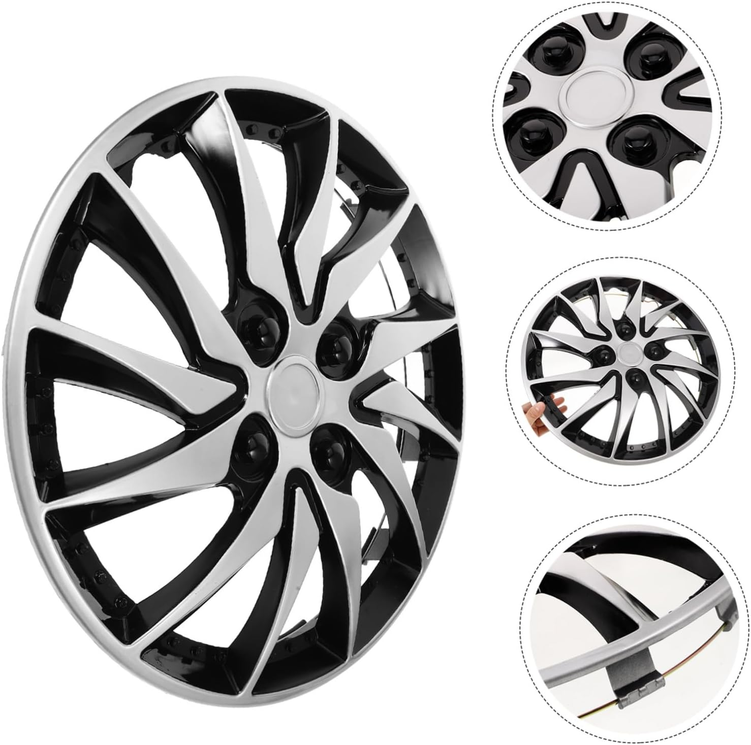 PAMINGONO Decorative Dual Wheel Covers for Cars Stylish Automotive Easy Installation Vehicle Appearance Unique Design Fit for Cars image number 6
