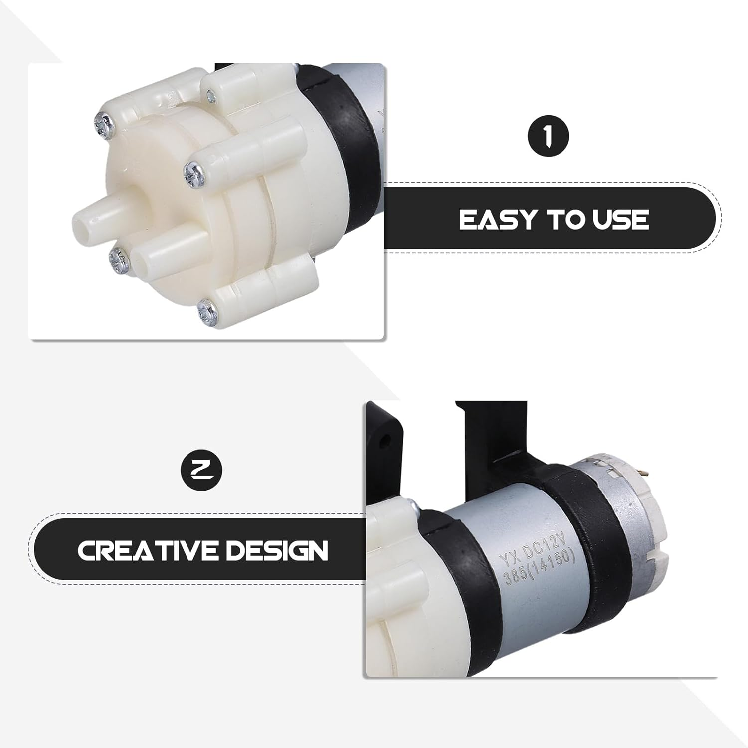 Kichvoe 2Pcs Micro Diaphragm Water Pump 6V-12V - Small Quiet Circulation Pump Low Voltage and Portable for Small Aquariums and Fish Tanks image number 3