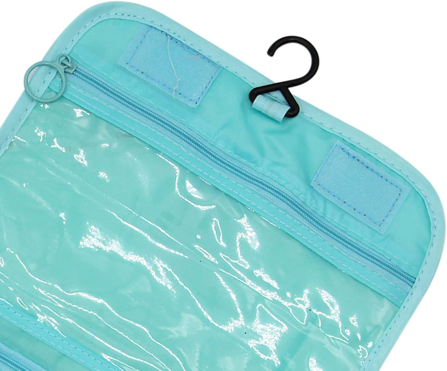 DDPOND Toiletry Bag, Large Cosmetic Makeup Travel Organizer Cosmetic Bag, Waterproof Shower Bag with Hanging Hook, Lake Blue image number 5