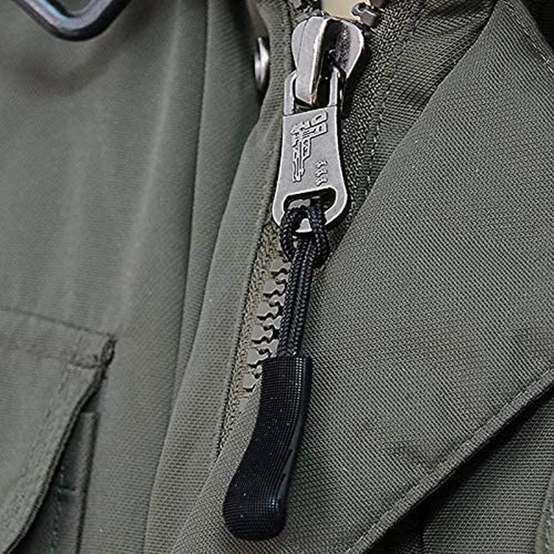 20 Pieces Zipper Pull Zipper Tags Cord Pulls Zipper Extension Zip Fixer (Black) image number 6