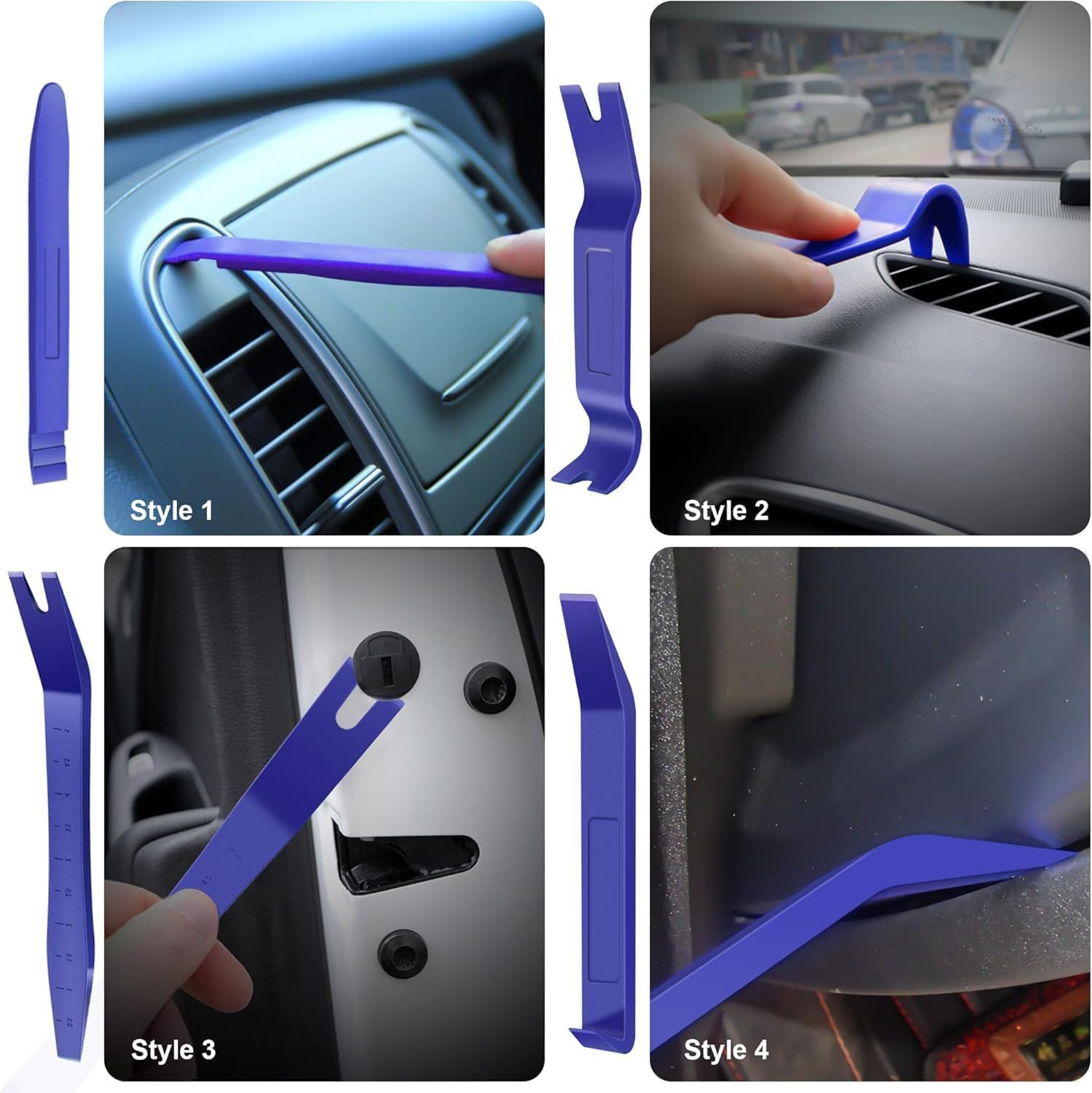 Professional Car Trim Removal Tool Kit, 12-Piece Upholstery Pry Tool Set for Door Panel & Audio Stereo Removal, Fastener Clip Pliers for Auto Detailing & Repair, No-Scratch Nylon Car Clip Remover image number 3