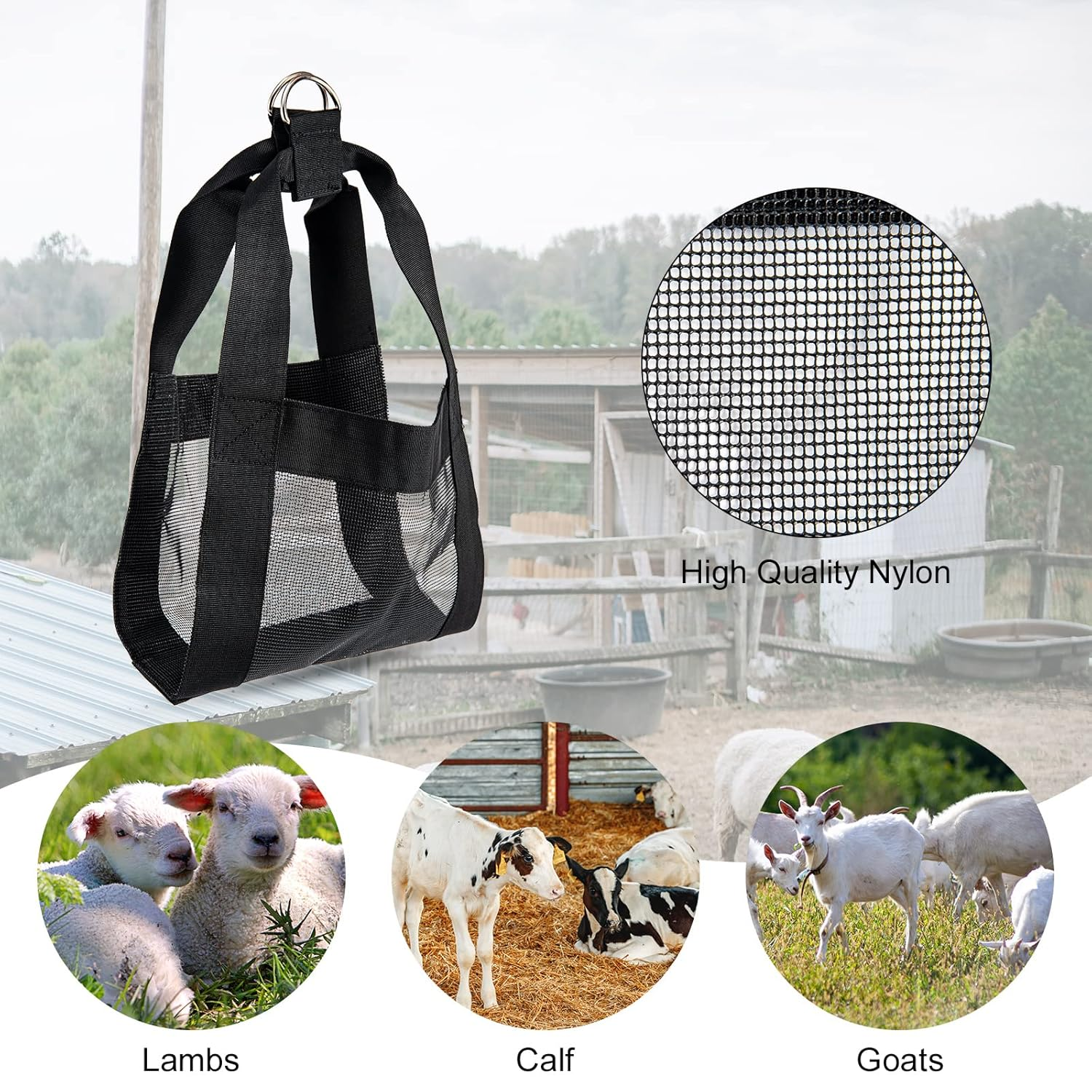 Mechanical Hanging Scales 440Lb/200Kg, Calf Sling and Hanging Weight Scale 2 in 1 Kit, Weighing Sling for Calves Lambs Goats Newborn Livestock Dogs, High Accuracy Spring Dial Weight Scale image number 6