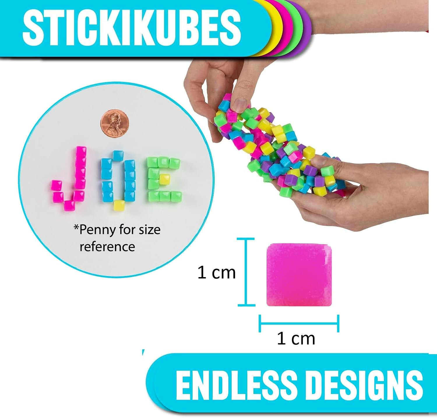 Stickikubes - Neon Brights Tub - 125Pc image number 4